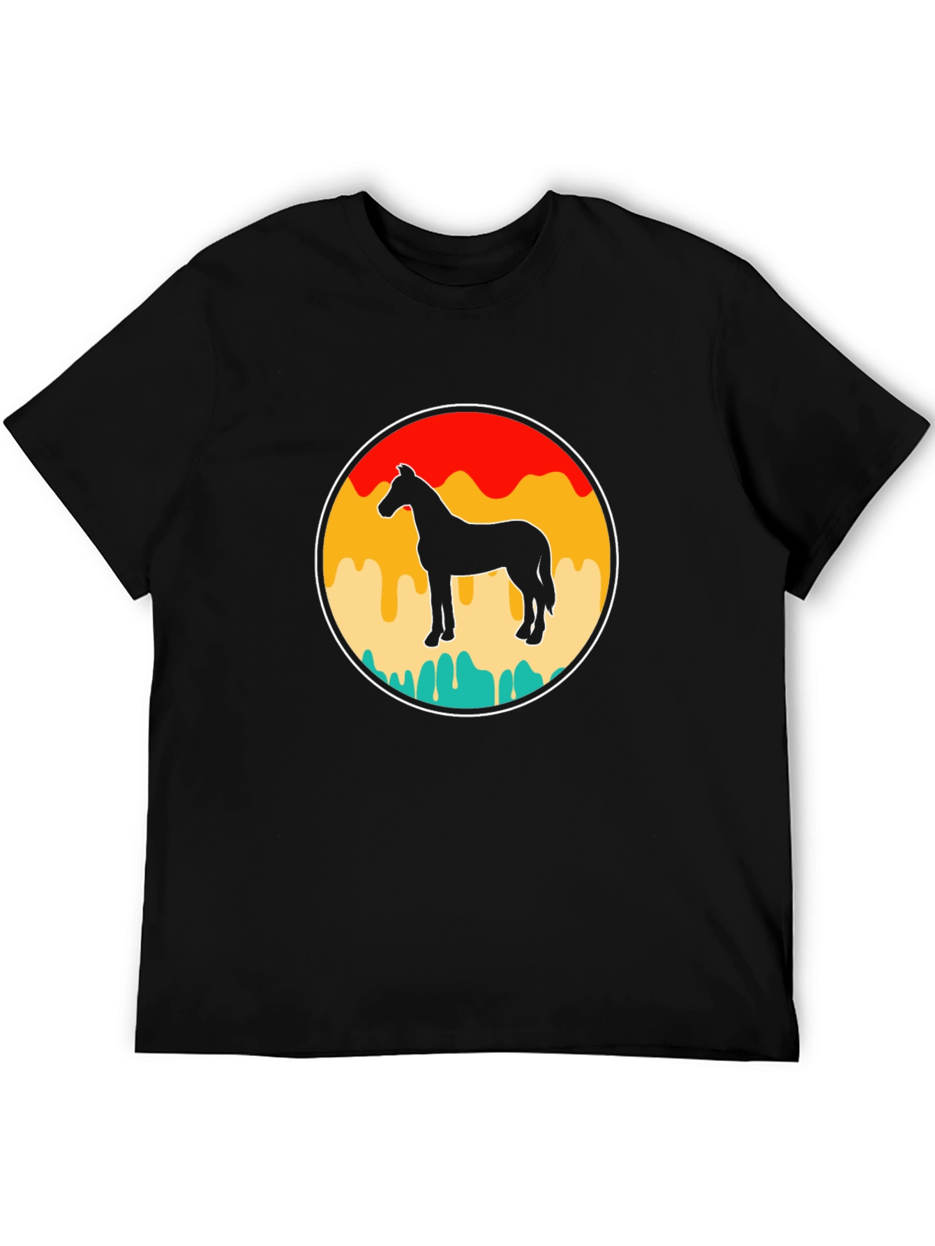 Retro Horse Graphic Tee - Black