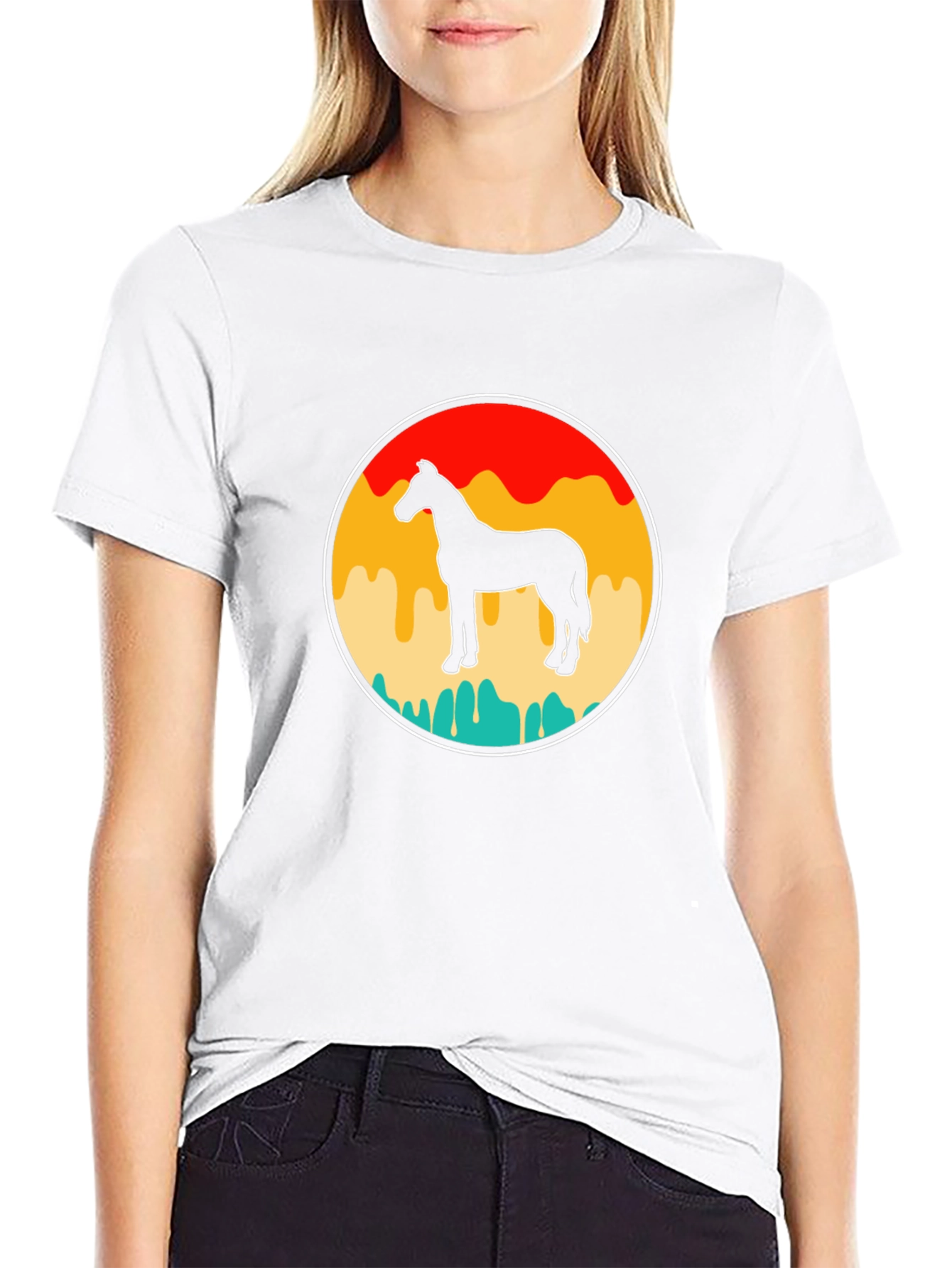 Retro Horse Graphic Tee - Black