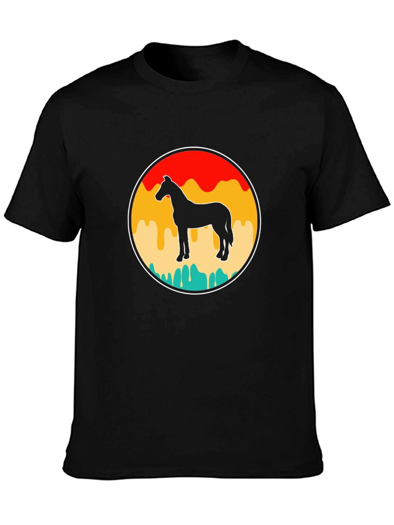 Retro Horse Graphic Tee - Black
