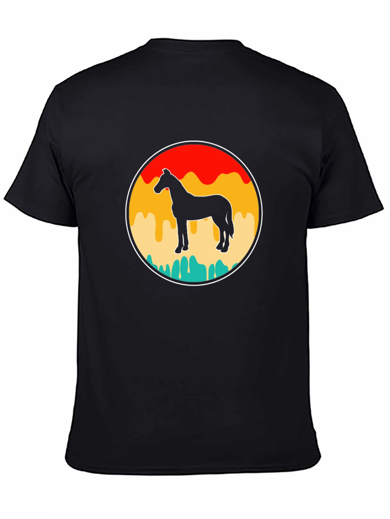 Retro Horse Graphic Tee - Black