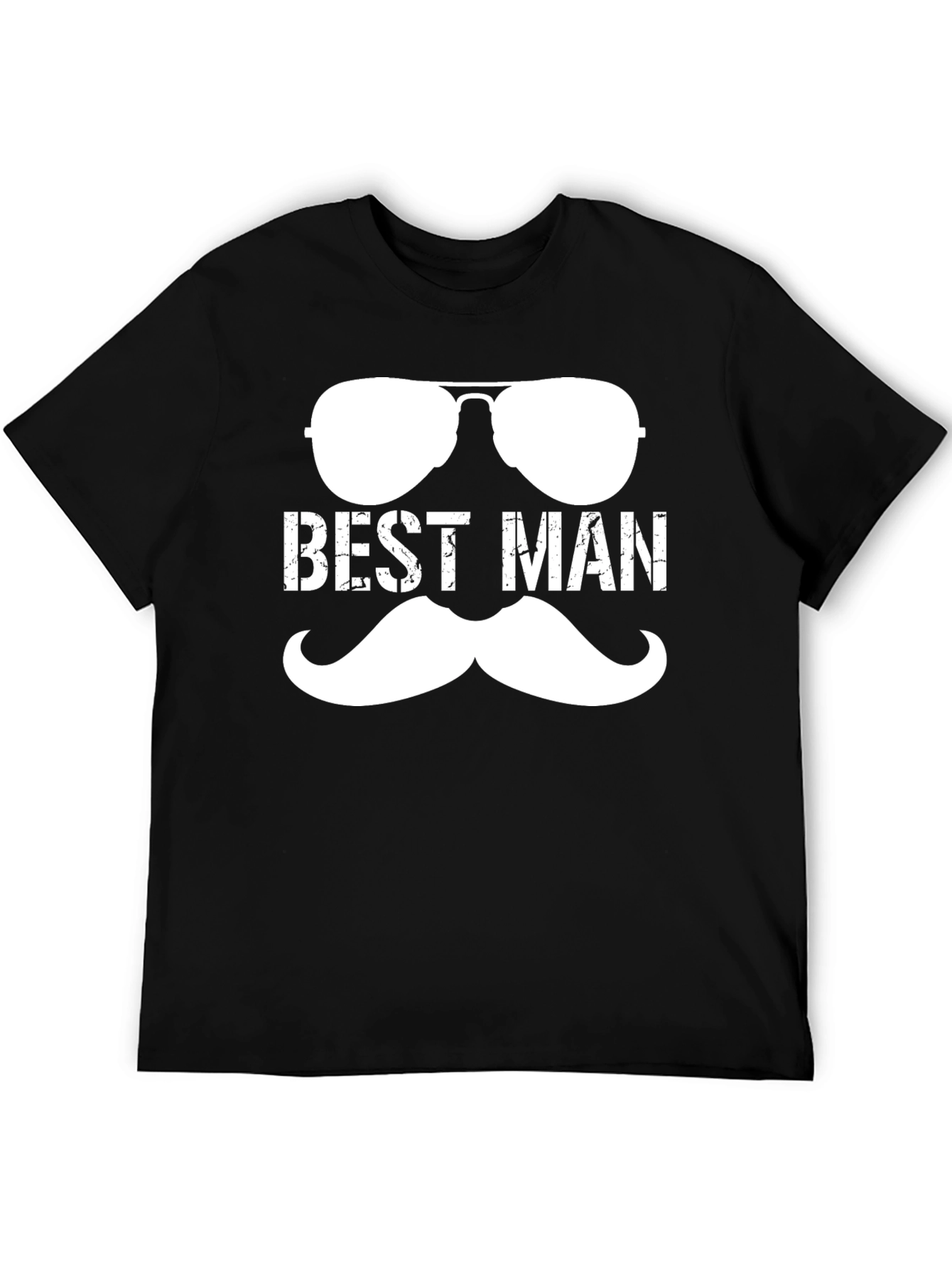 Best Man Sunglasses & Mustache Graphic Tee