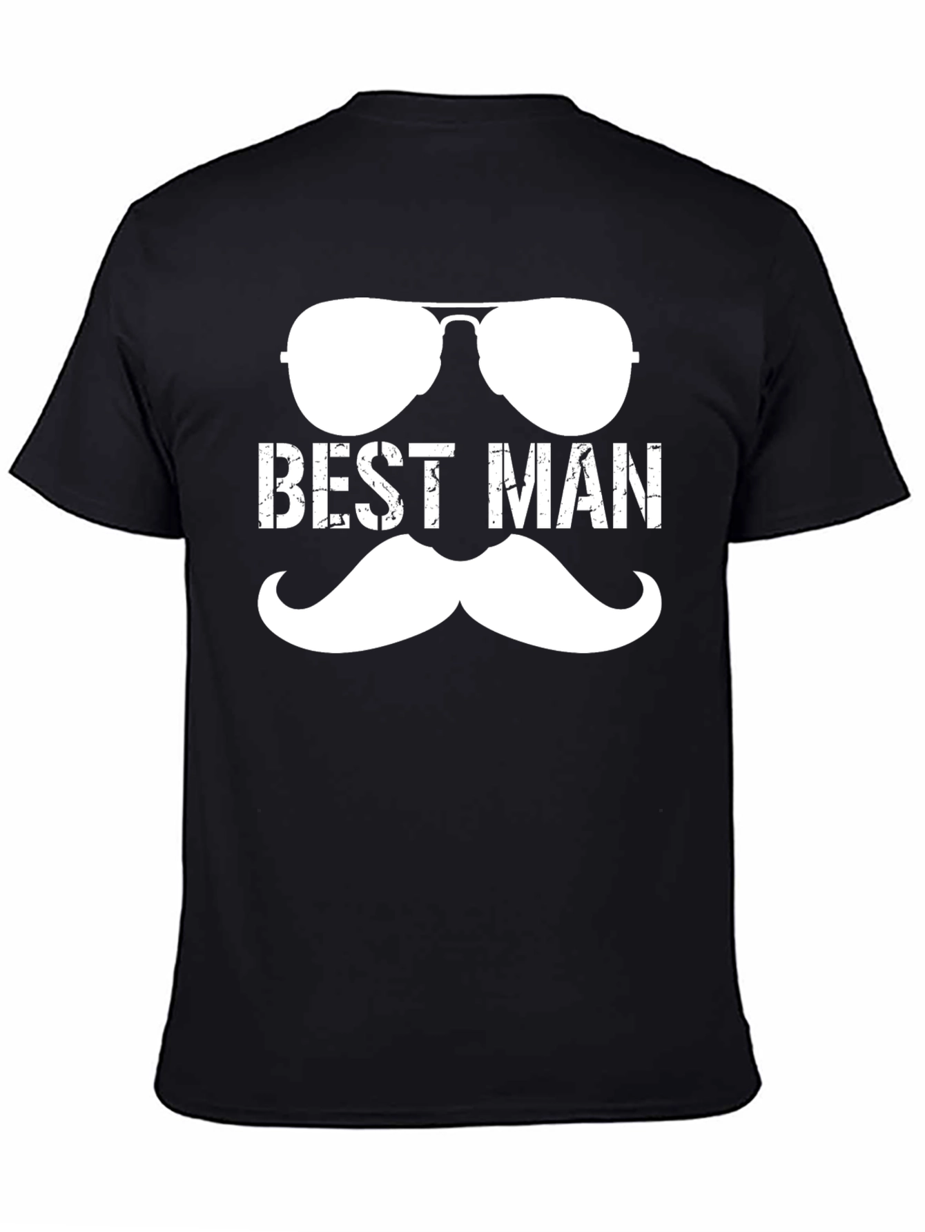 Best Man Sunglasses & Mustache Graphic Tee