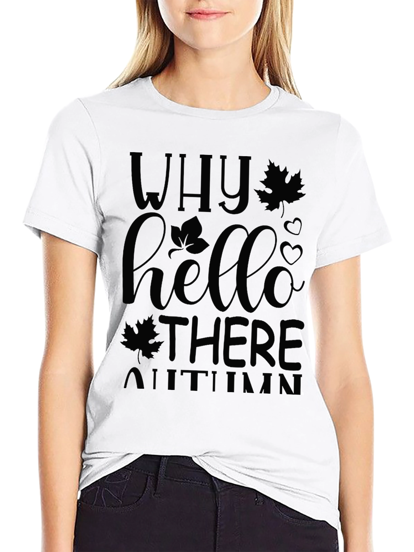 Why Hello There Autumn Black T-Shirt