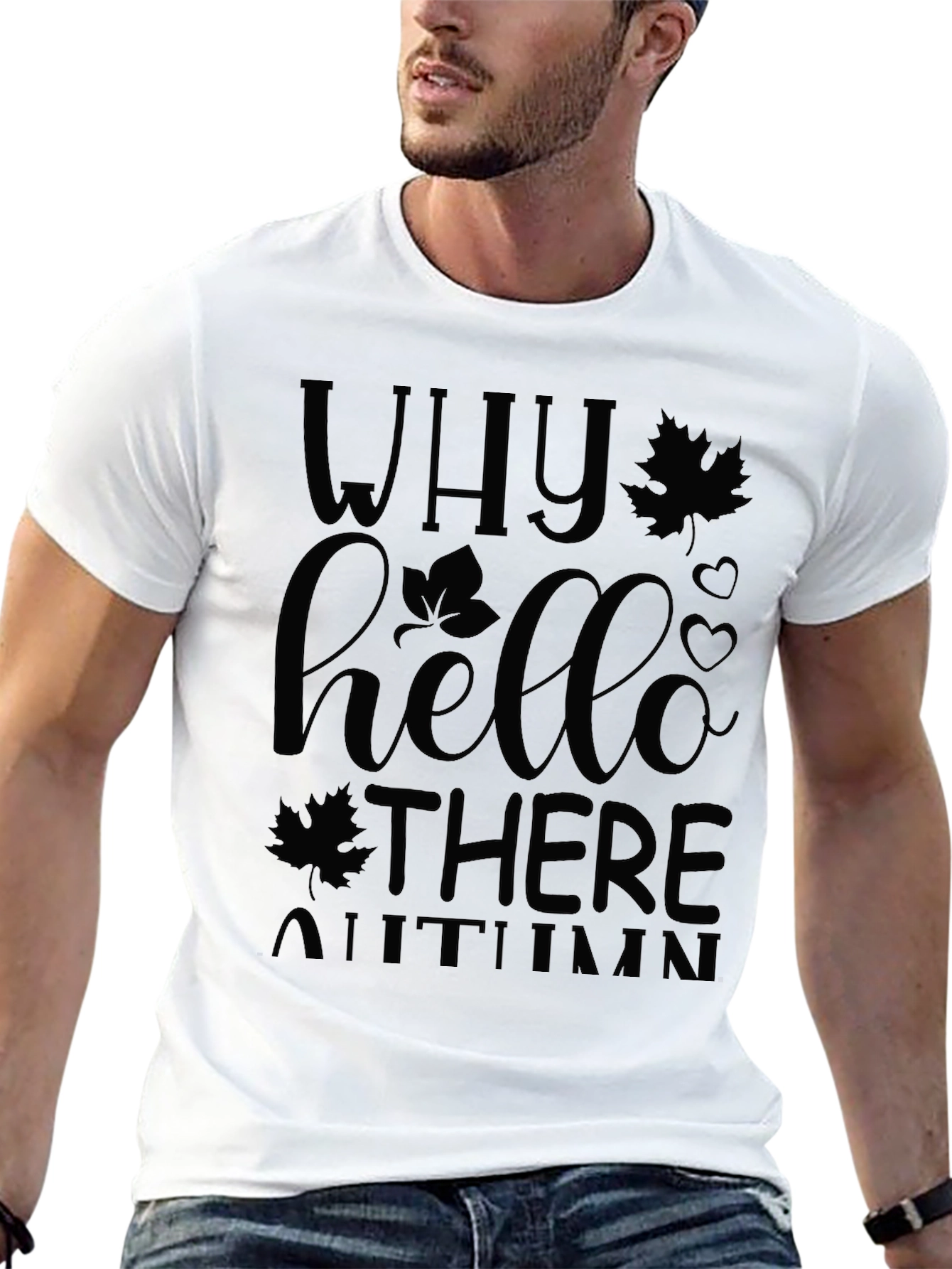 Why Hello There Autumn Black T-Shirt