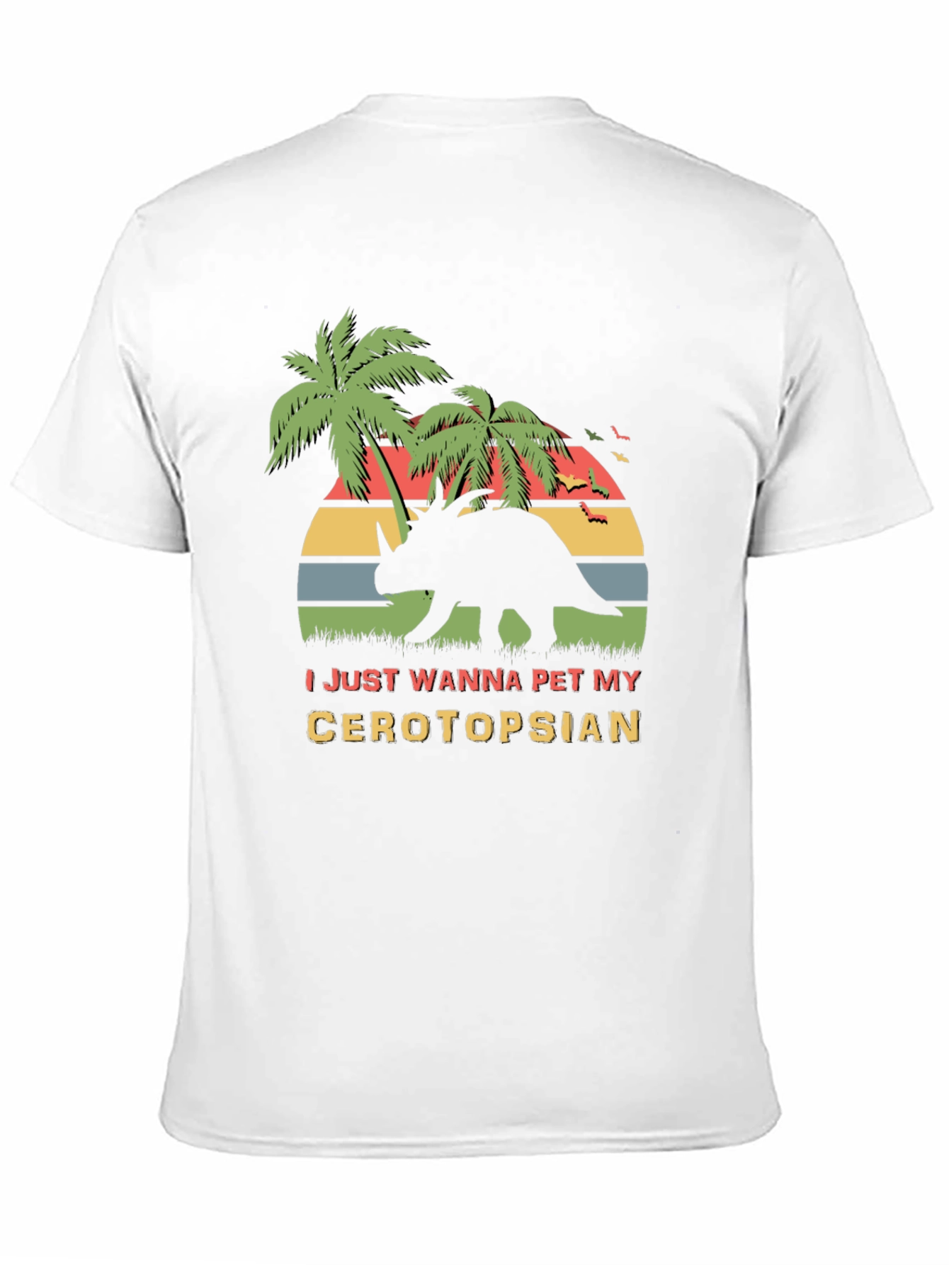 Ceratopsian Pet T-Shirt - Retro Dinosaur Tee