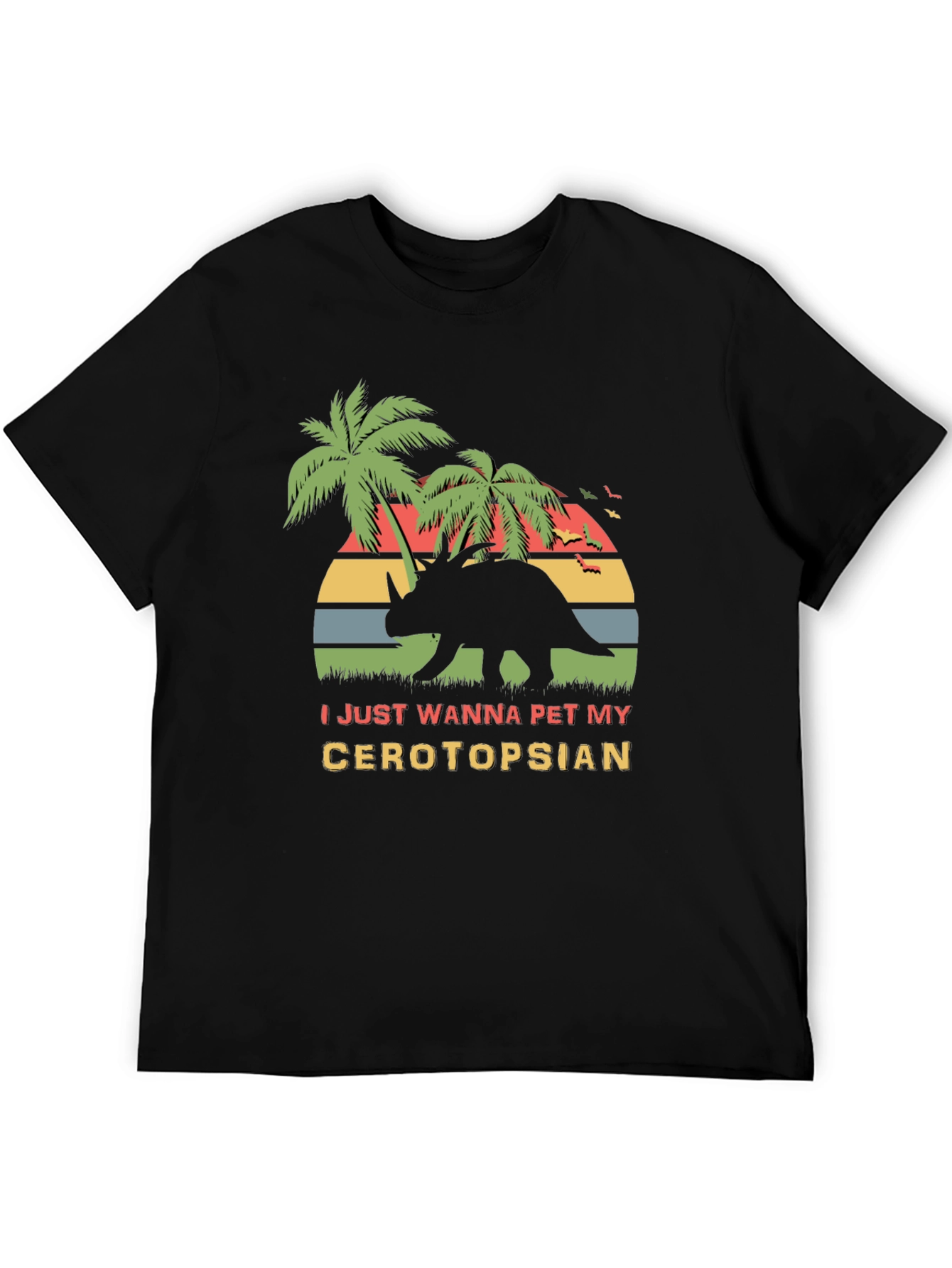 Ceratopsian Pet T-Shirt - Retro Dinosaur Tee
