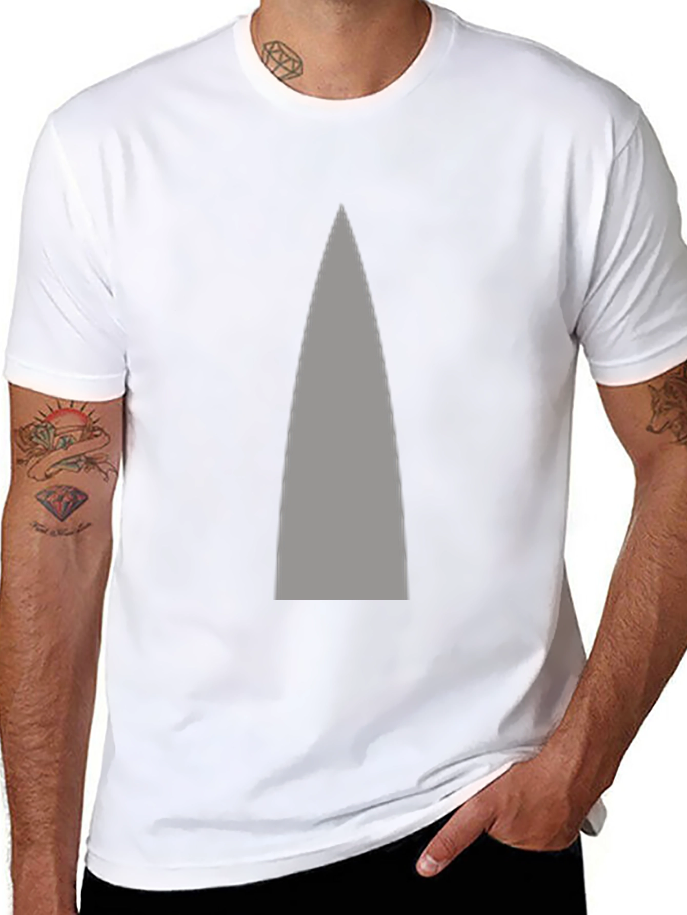 Mens Black T-Shirt with Gray Arrow Design