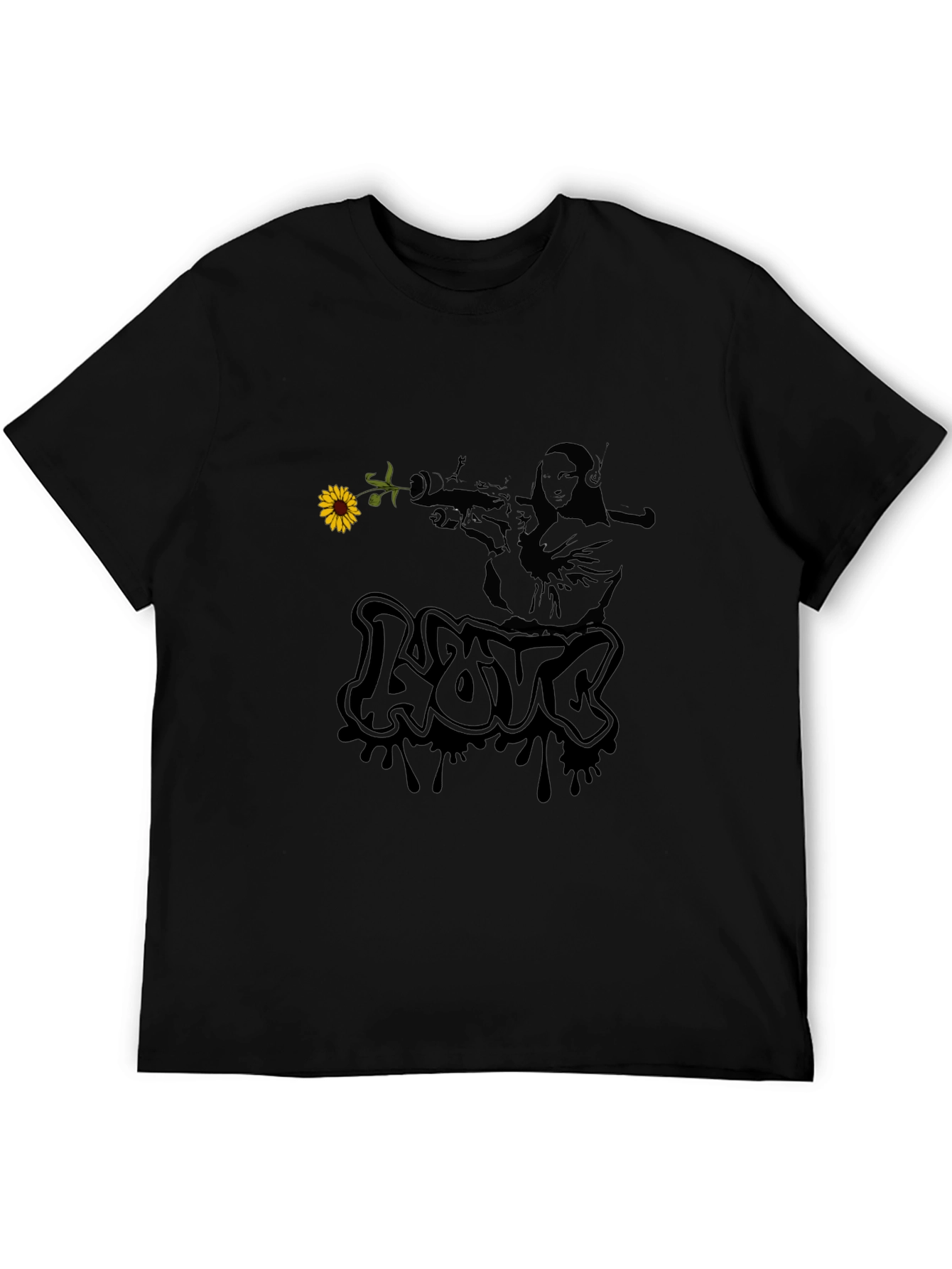 Edgy Love Graphic Black T-Shirt
