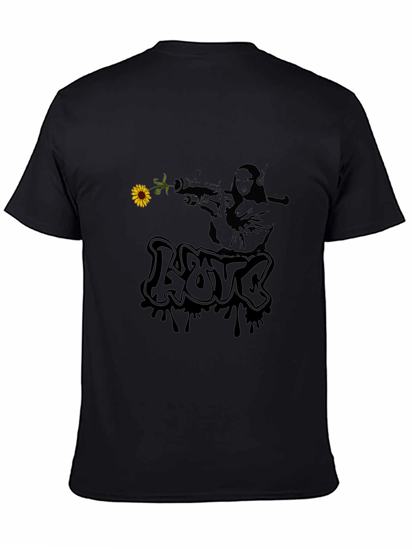 Edgy Love Graphic Black T-Shirt