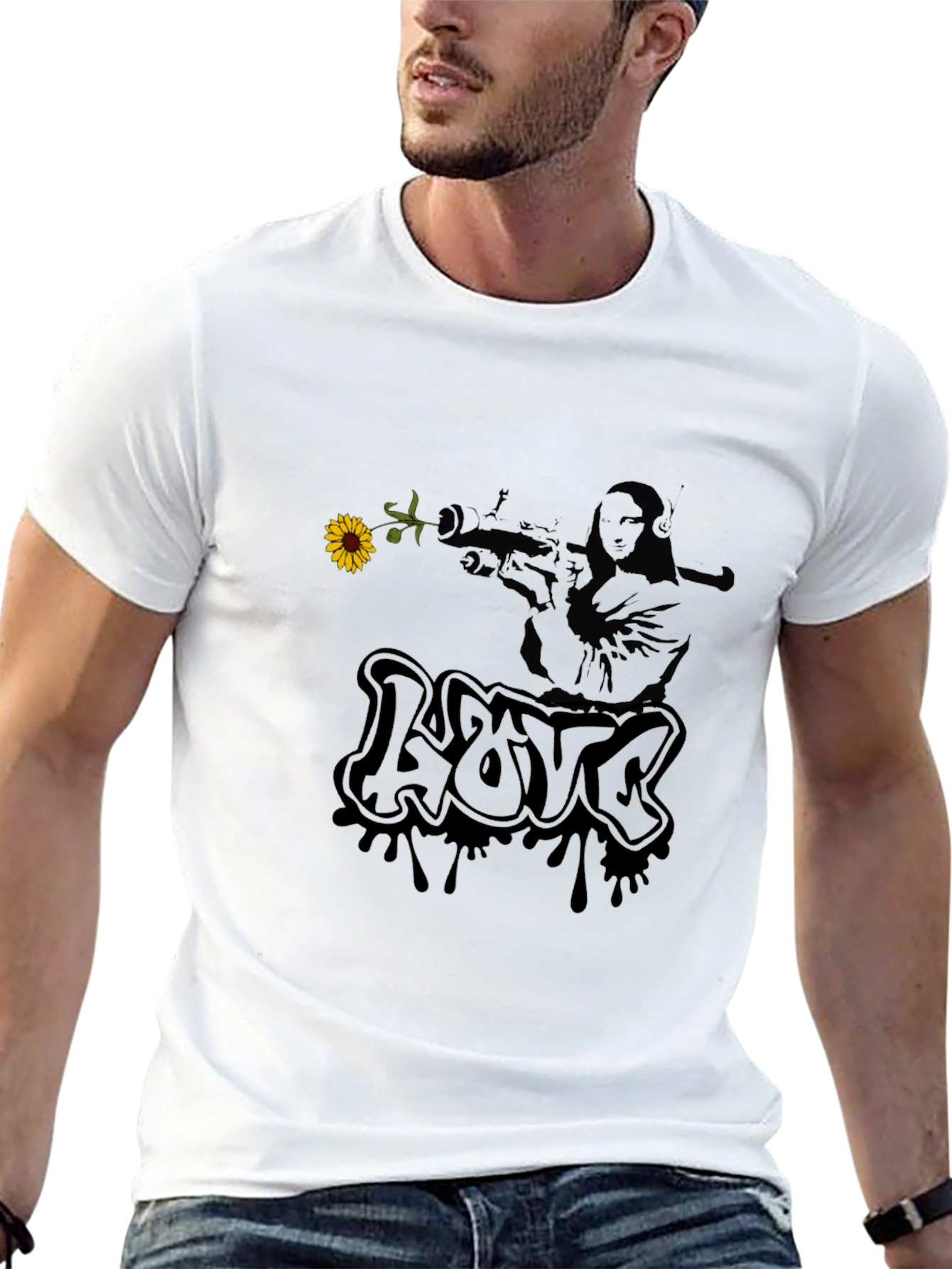 Edgy Love Graphic Black T-Shirt