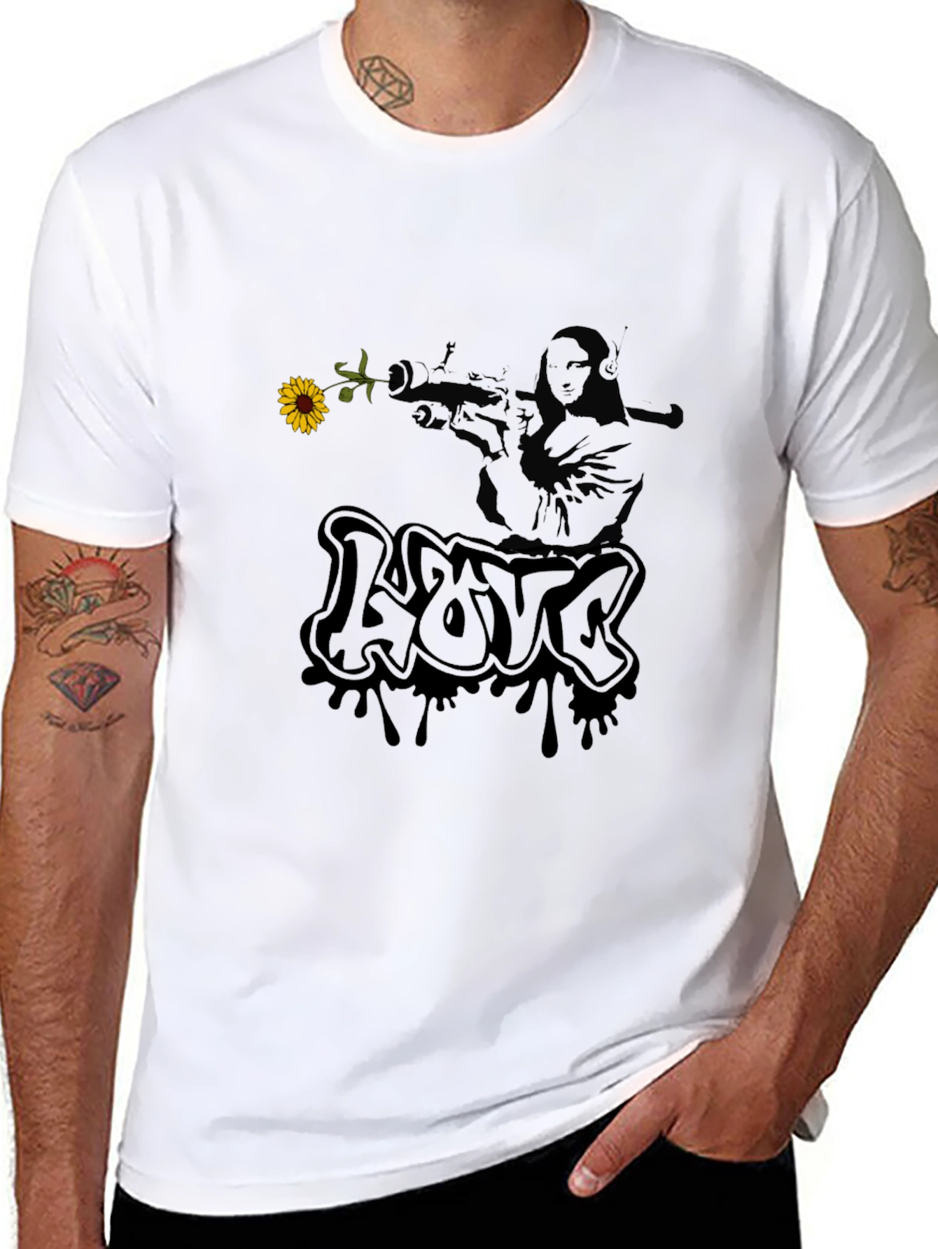 Edgy Love Graphic Black T-Shirt