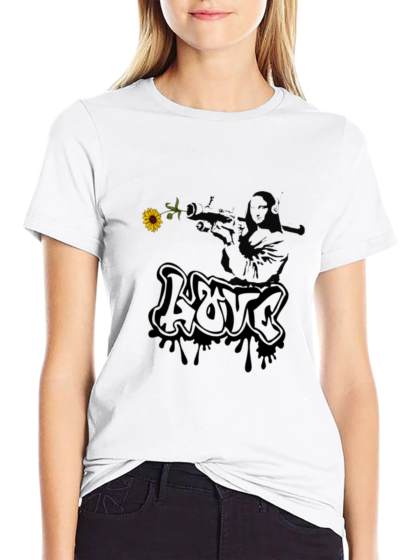 Edgy Love Graphic Black T-Shirt