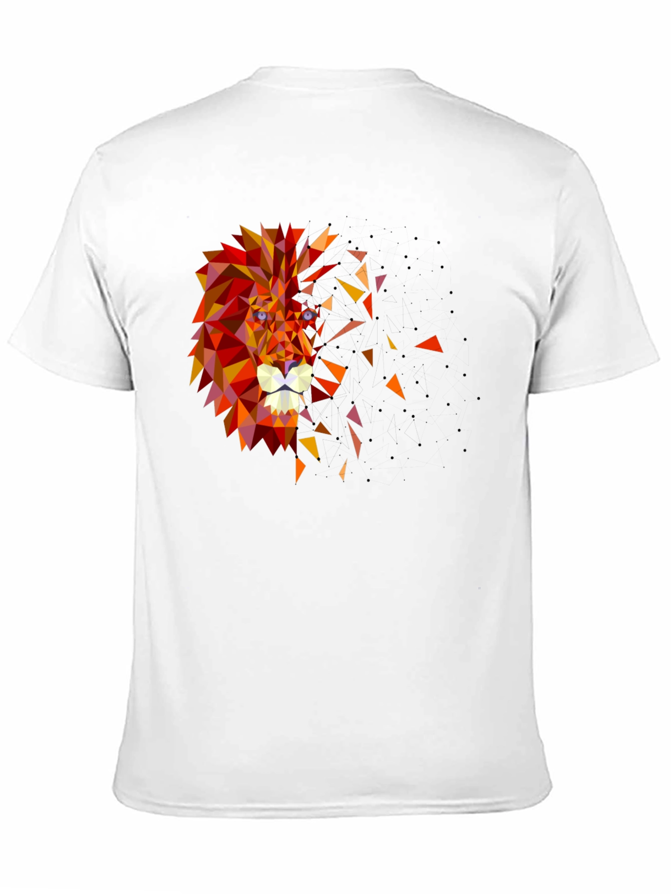 Geometric Lion Head Graphic Black Tee