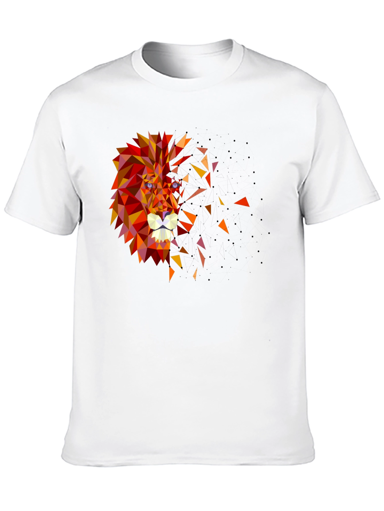 Geometric Lion Head Graphic Black Tee