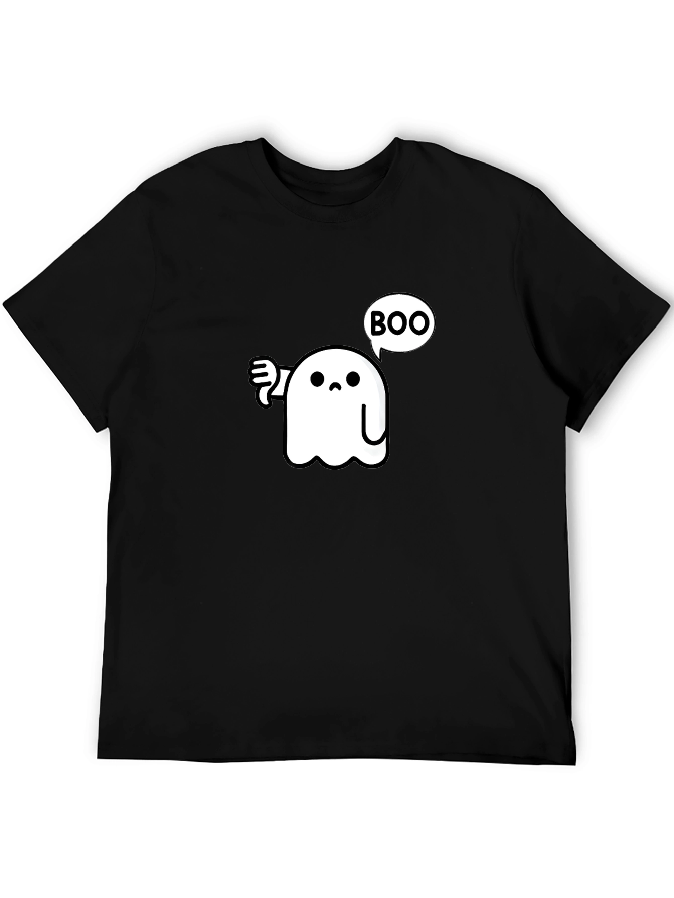 Boo Ghost Graphic T-Shirt - Black Cotton Tee