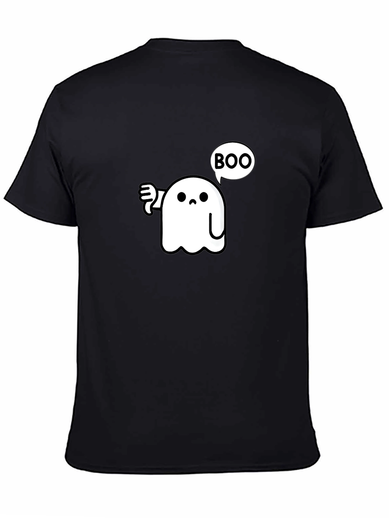 Boo Ghost Graphic T-Shirt - Black Cotton Tee