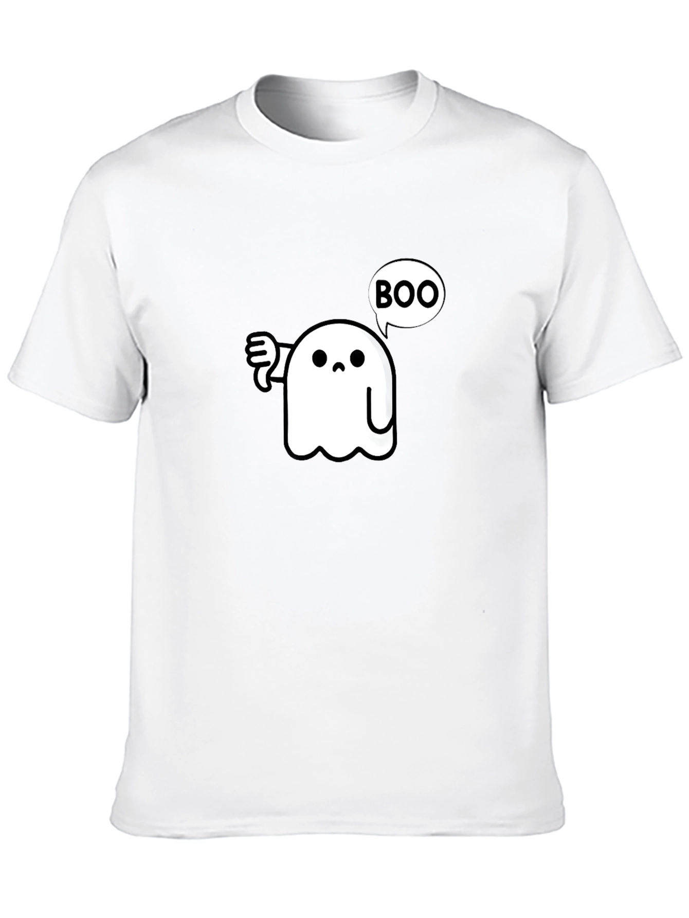 Boo Ghost Graphic T-Shirt - Black Cotton Tee