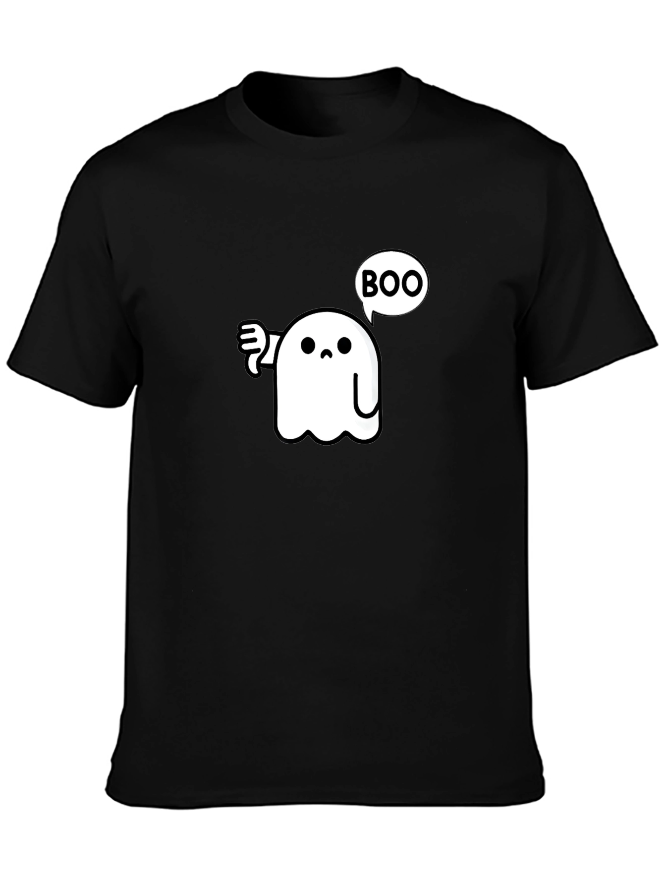 Boo Ghost Graphic T-Shirt - Black Cotton Tee