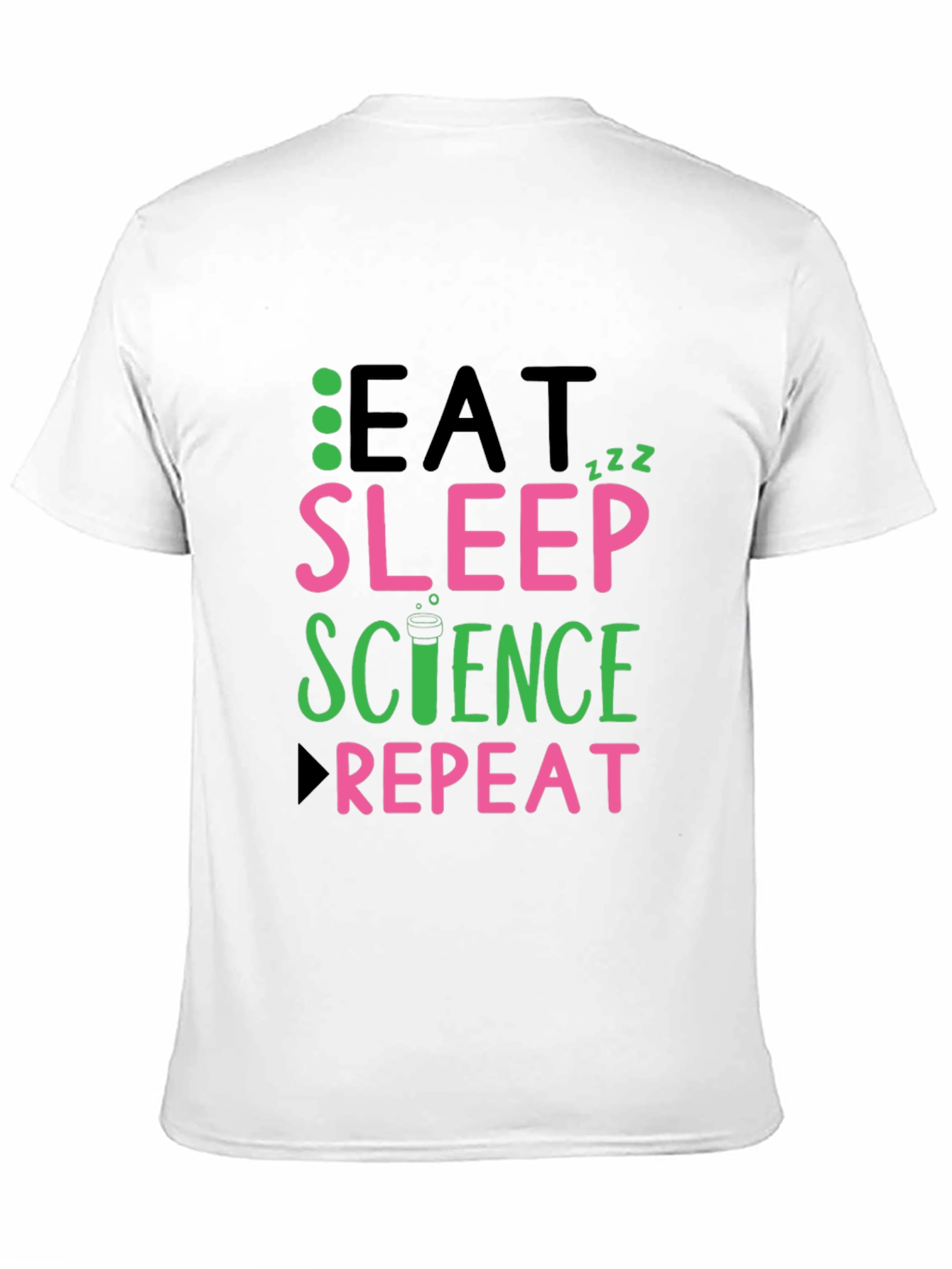 Eat Sleep Science Repeat Black T-Shirt
