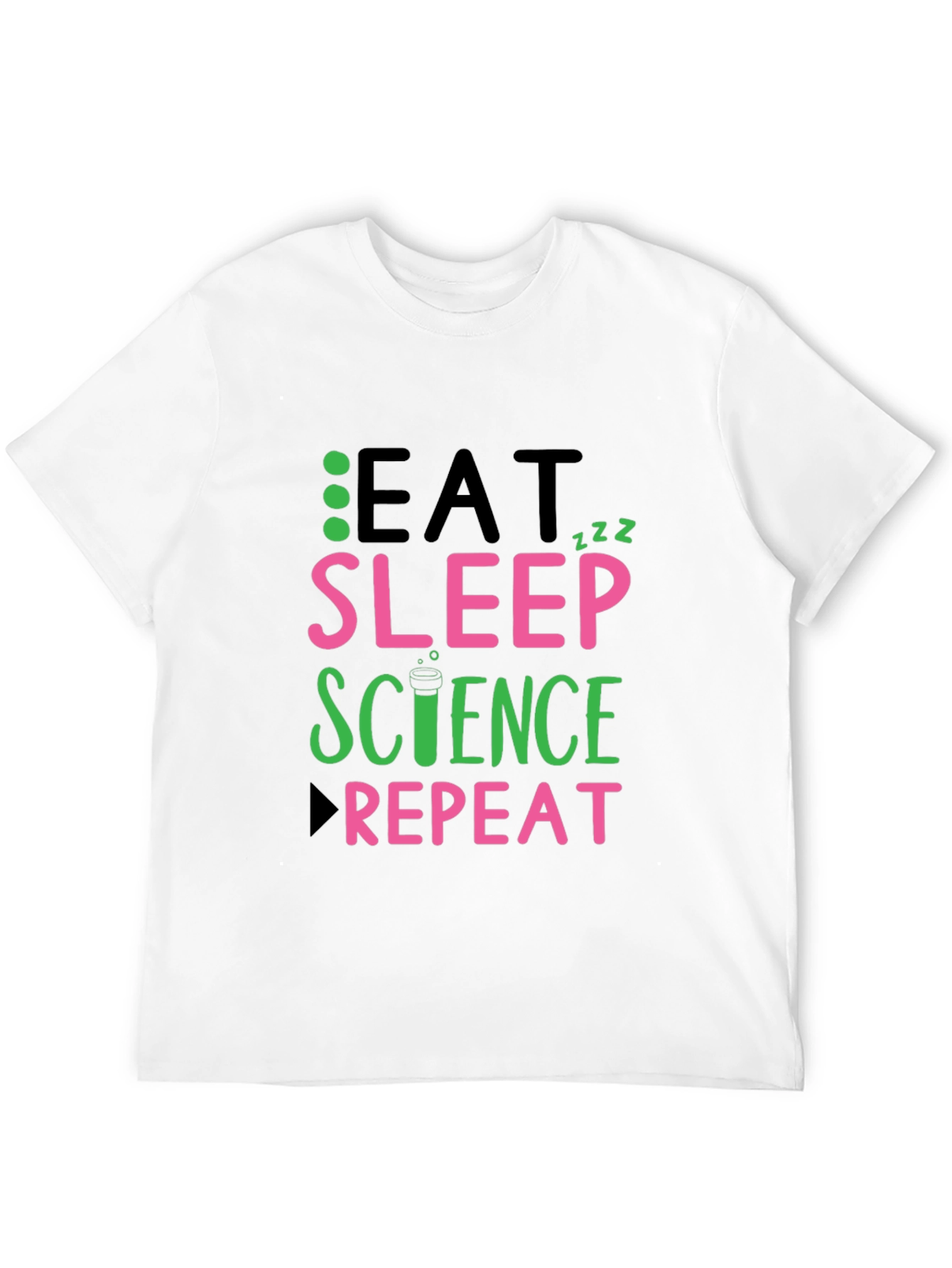 Eat Sleep Science Repeat Black T-Shirt