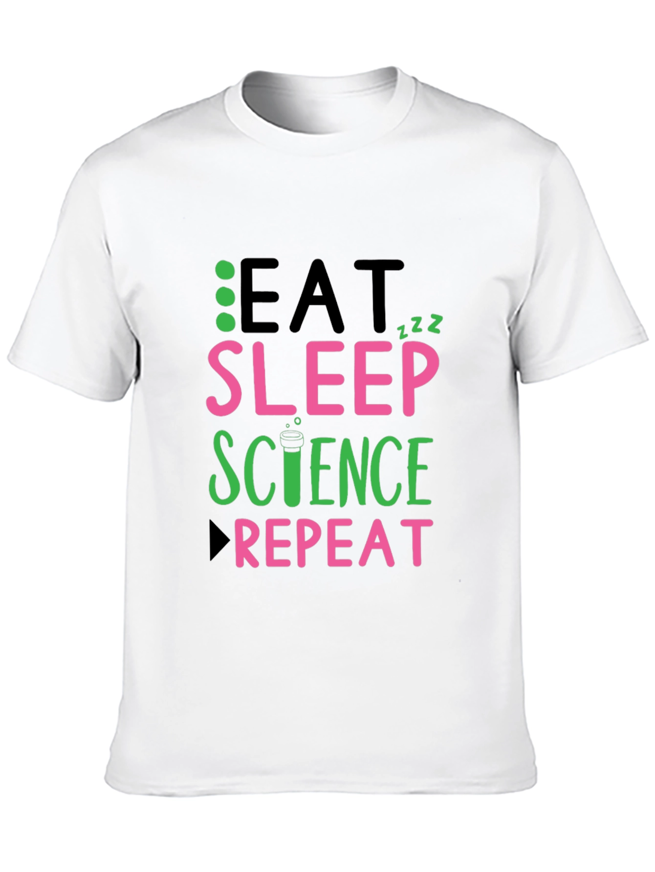 Eat Sleep Science Repeat Black T-Shirt
