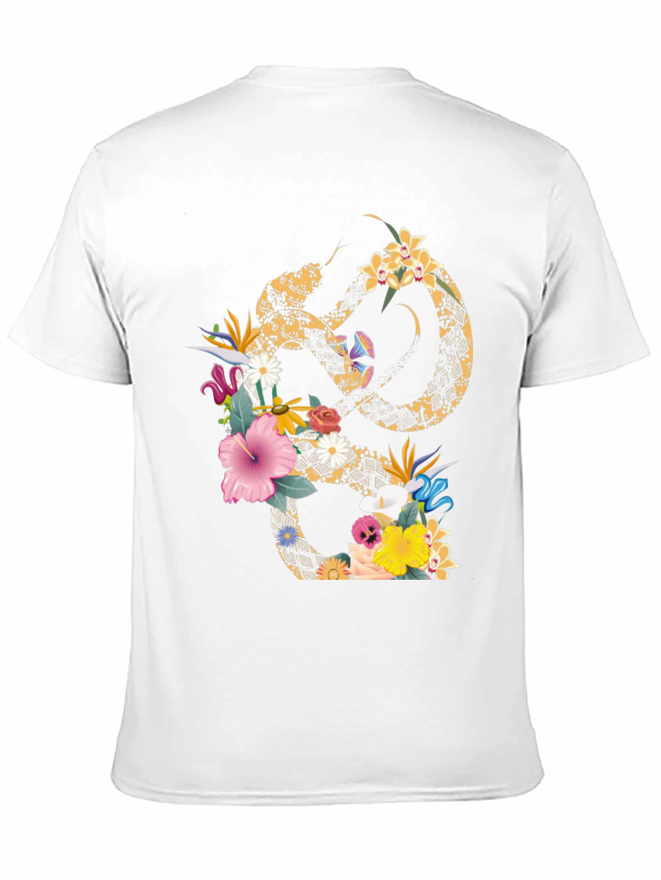 Floral Snake Graphic T-Shirt - Stylish Mens Tee