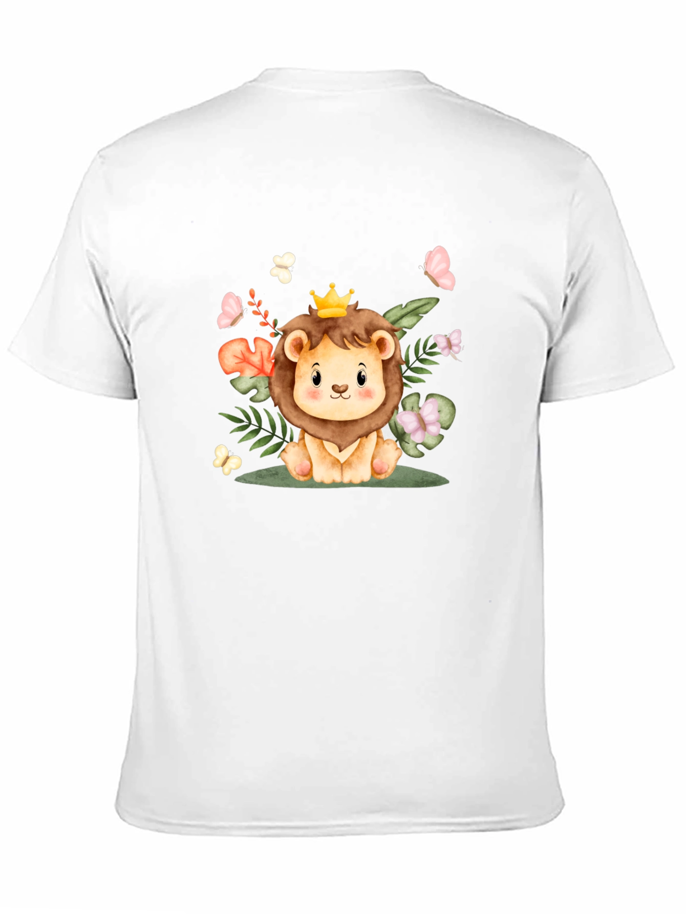 Cute Lion King Graphic Tee - Black Cotton Blend