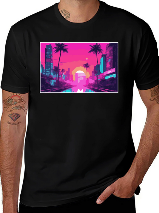 Vaporwave City T-Shirt - Retro Aesthetic Tee