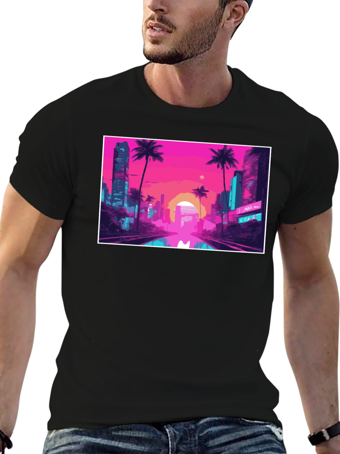 Vaporwave City T-Shirt - Retro Aesthetic Tee