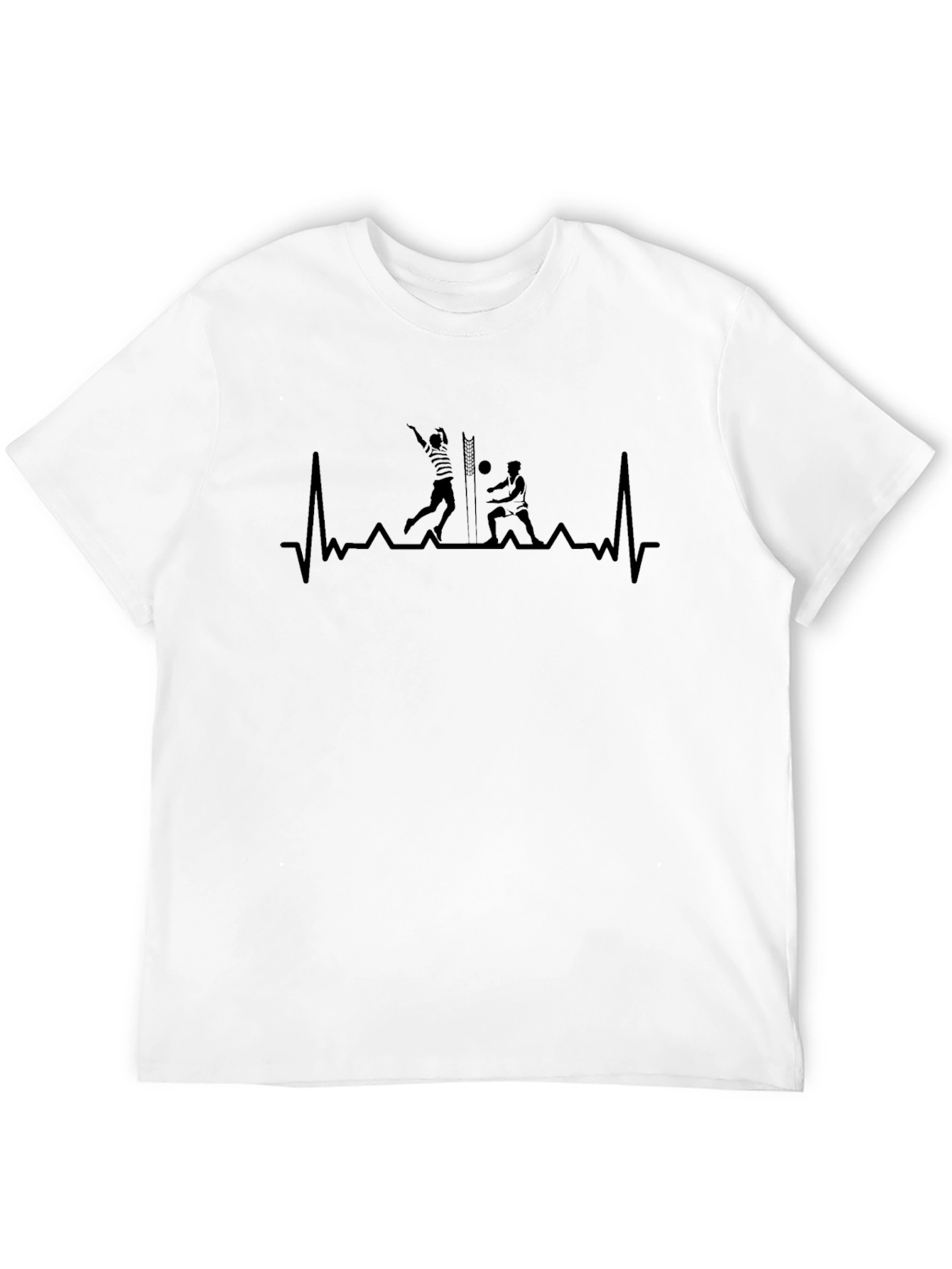 Volleyball Heartbeat T-Shirt - Black
