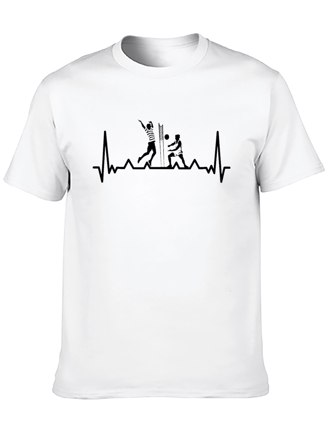 Volleyball Heartbeat T-Shirt - Black