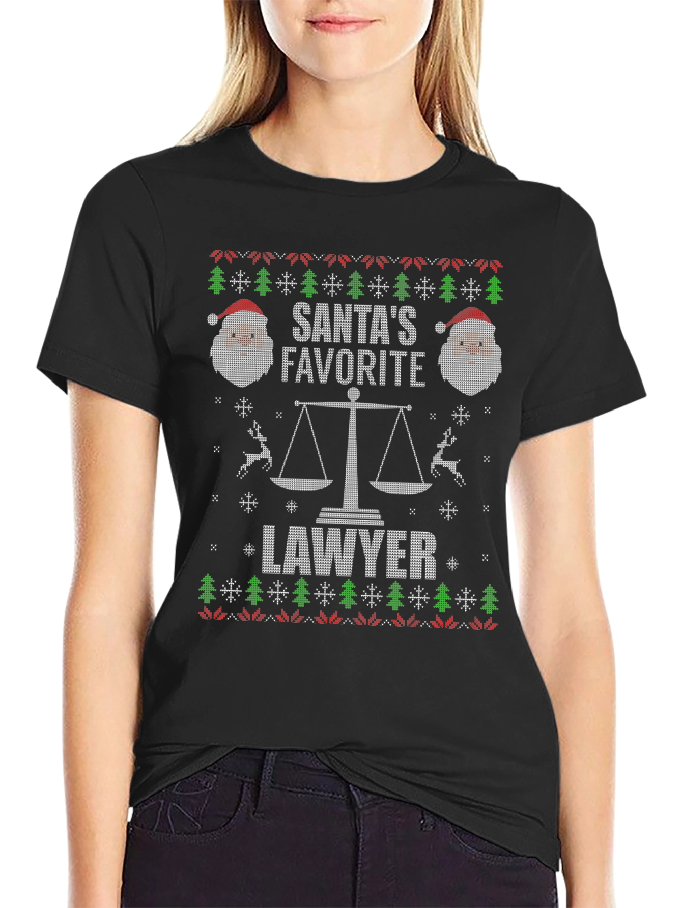 Santas Favorite Lawyer Ugly Christmas Sweater T-Shirt