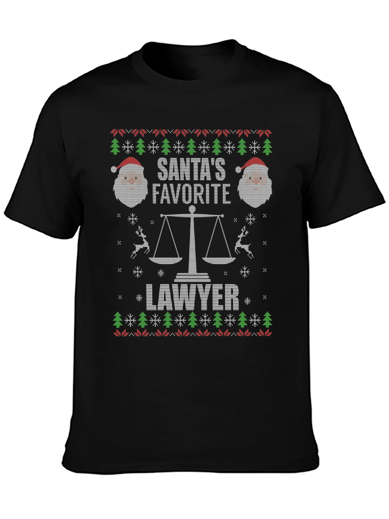 Santas Favorite Lawyer Ugly Christmas Sweater T-Shirt