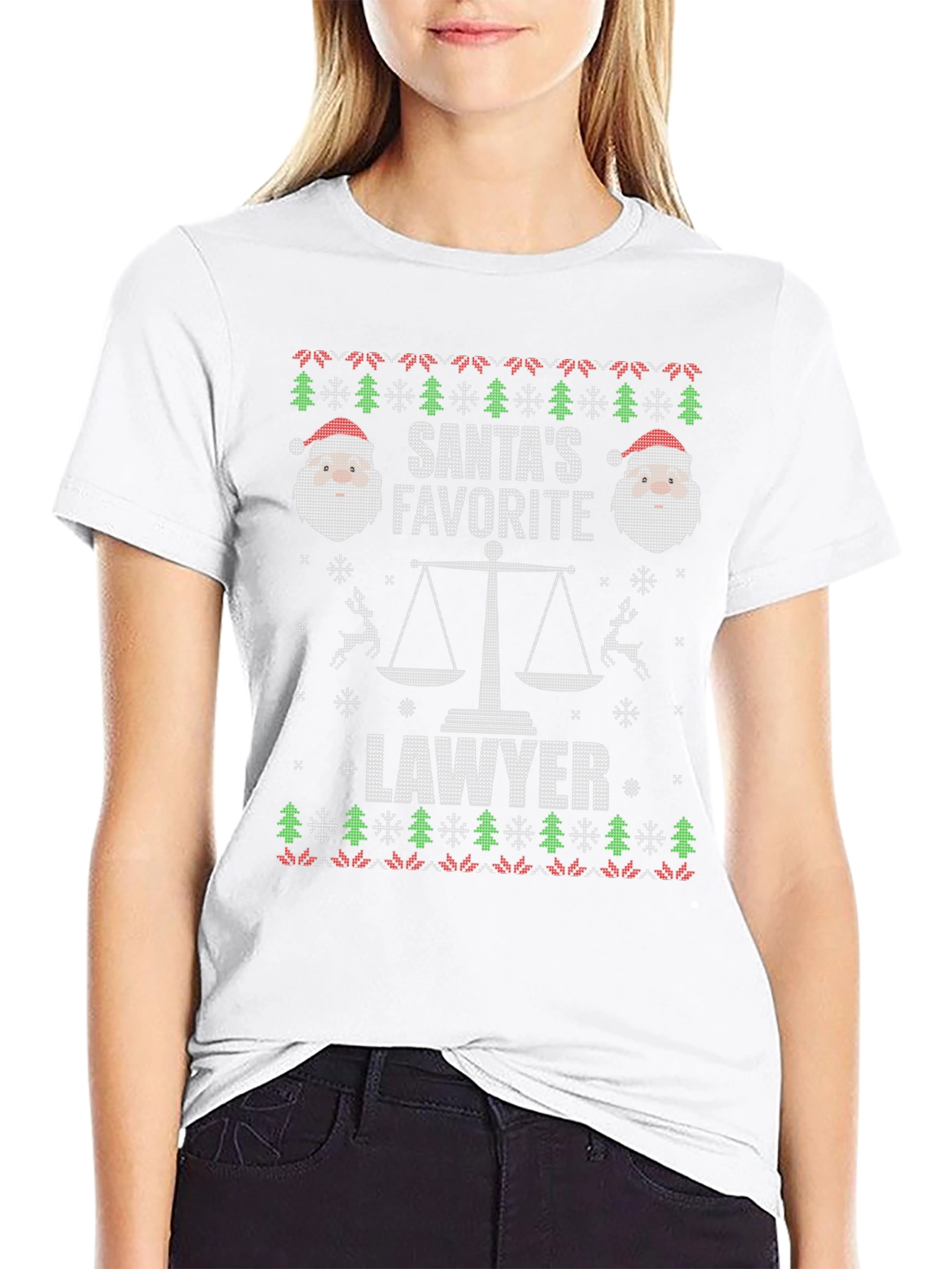 Santas Favorite Lawyer Ugly Christmas Sweater T-Shirt
