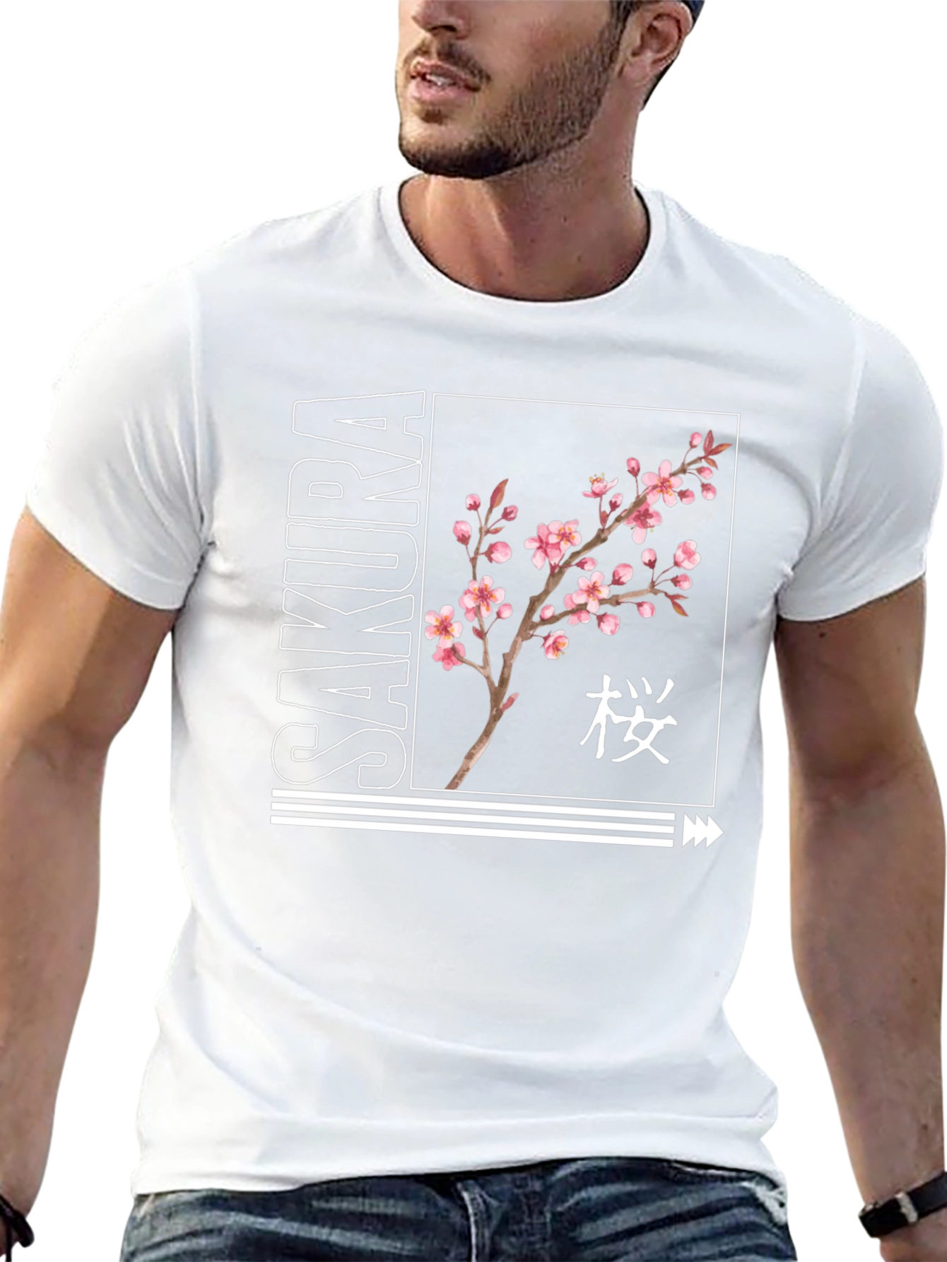 Sakura Blossom Black Graphic T-Shirt