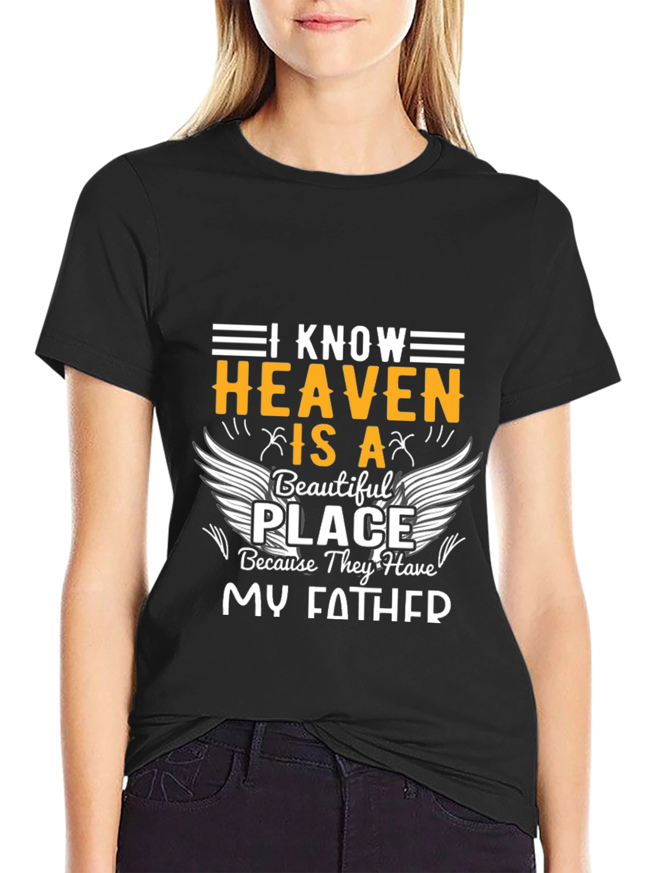 Heavenly Father Memorial Black T-Shirt