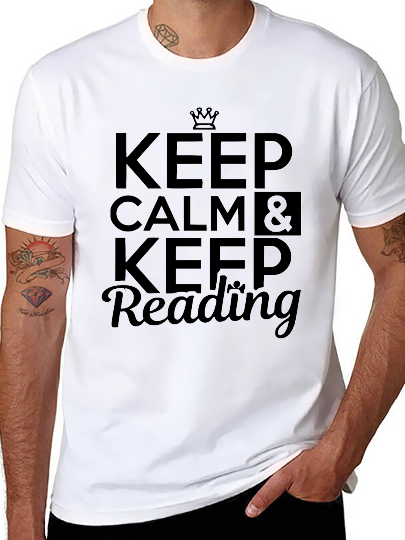 Keep Calm and Keep Reading Black T-Shirt