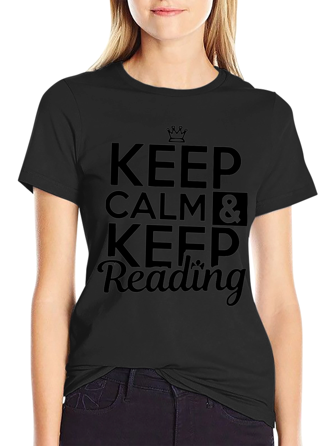 Keep Calm and Keep Reading Black T-Shirt