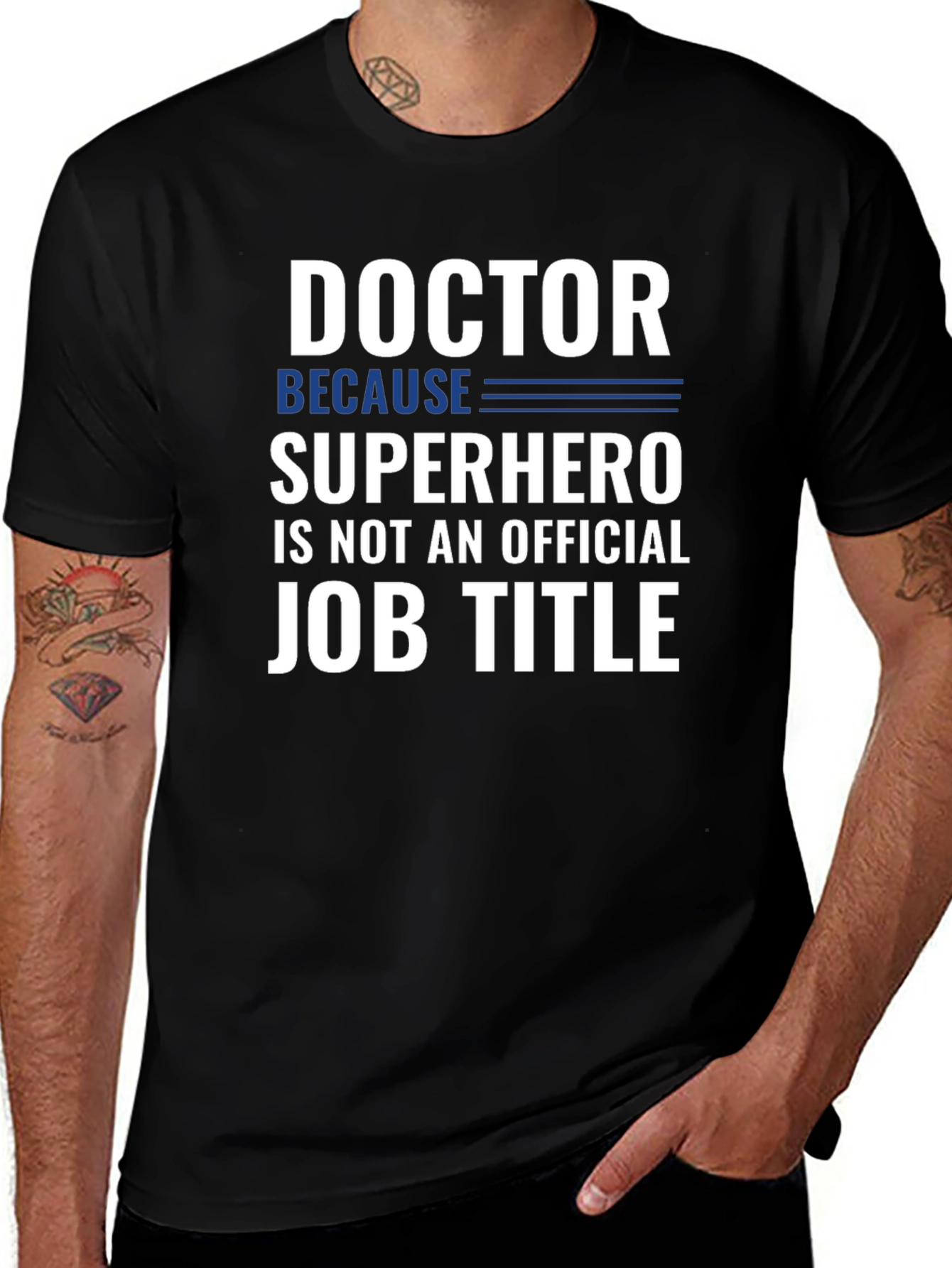 Doctor Superhero Job Title Funny Graphic T-Shirt