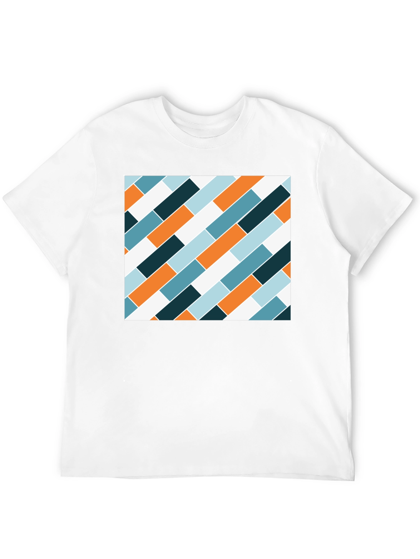 Modern Geometric Pattern Black T-Shirt