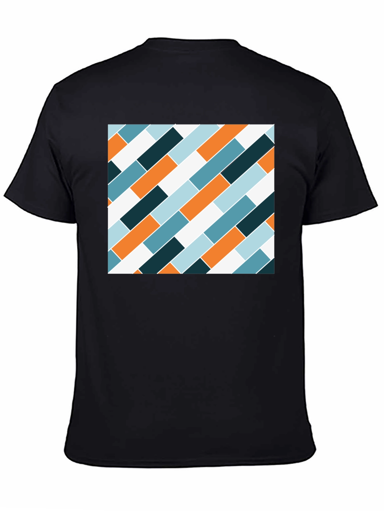 Modern Geometric Pattern Black T-Shirt
