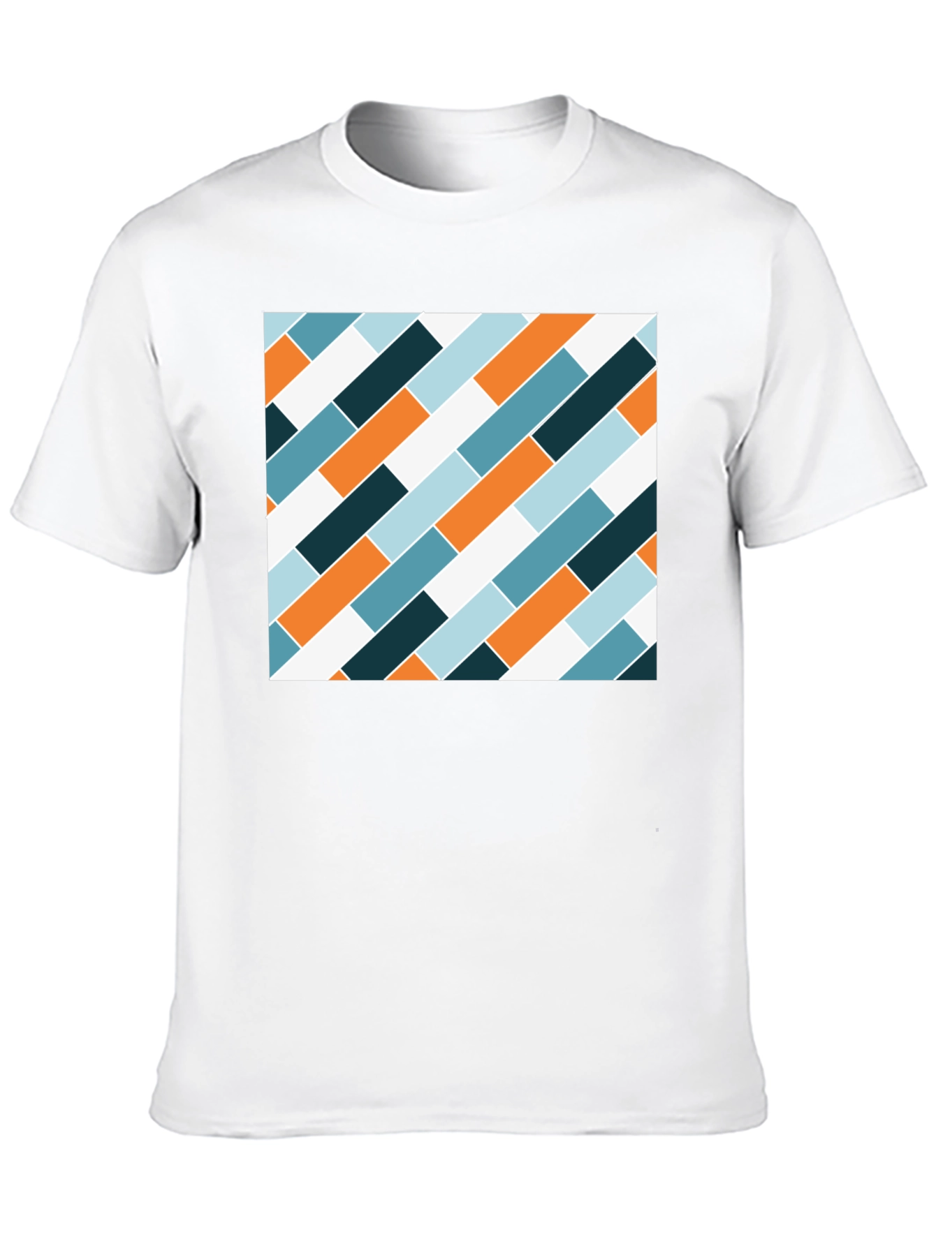 Modern Geometric Pattern Black T-Shirt