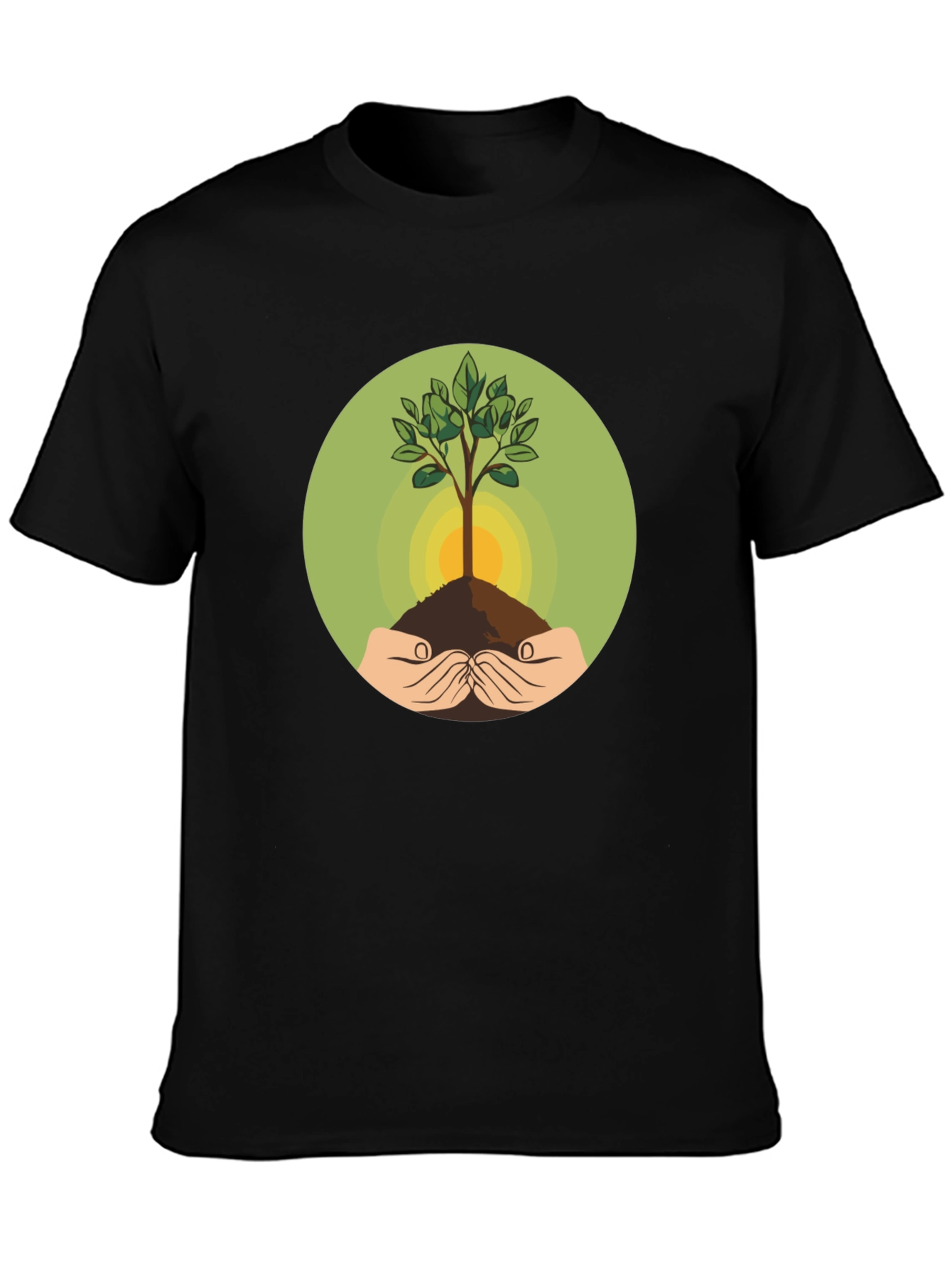 Eco-Friendly Tree Graphic Black T-Shirt