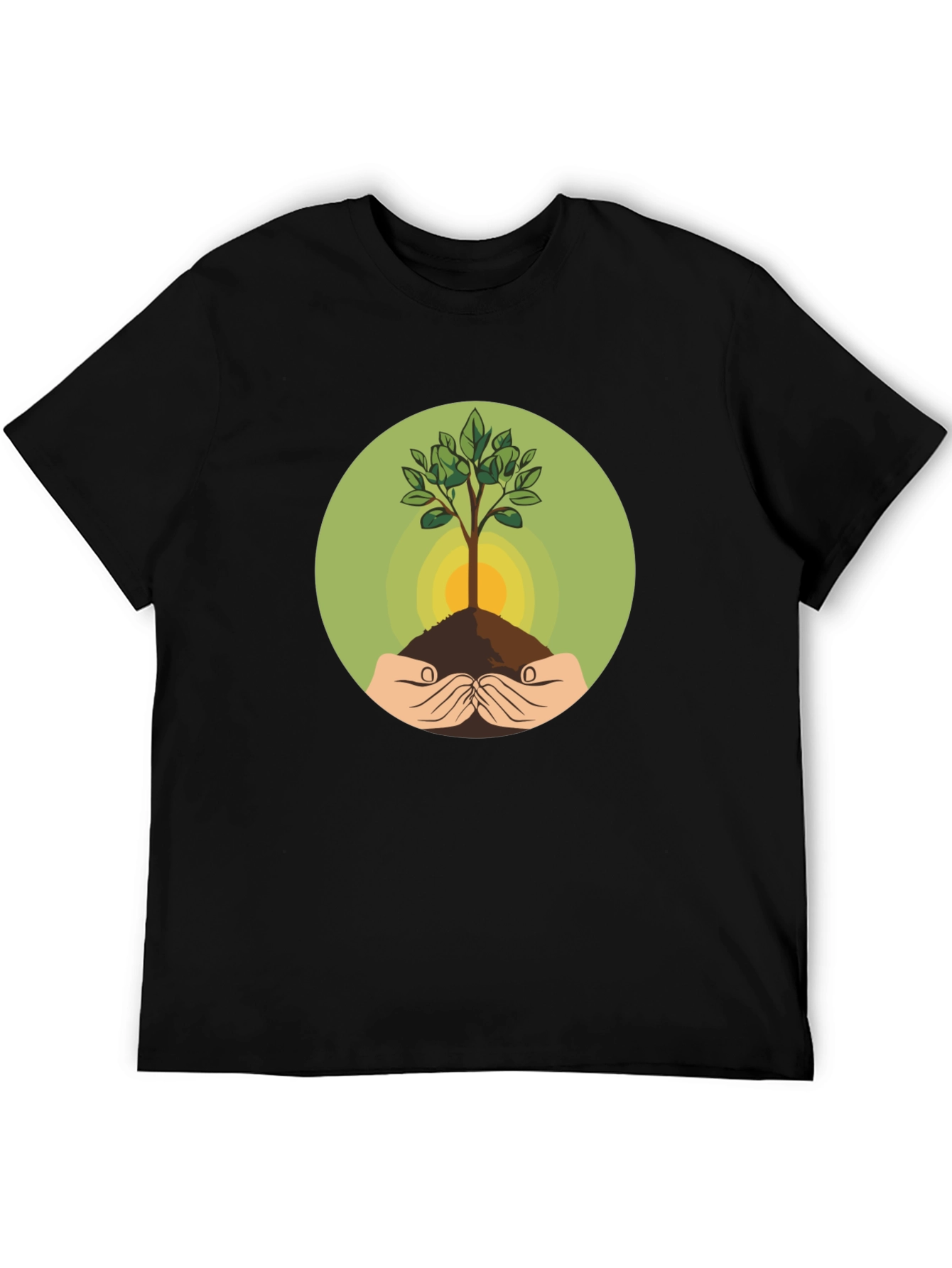 Eco-Friendly Tree Graphic Black T-Shirt