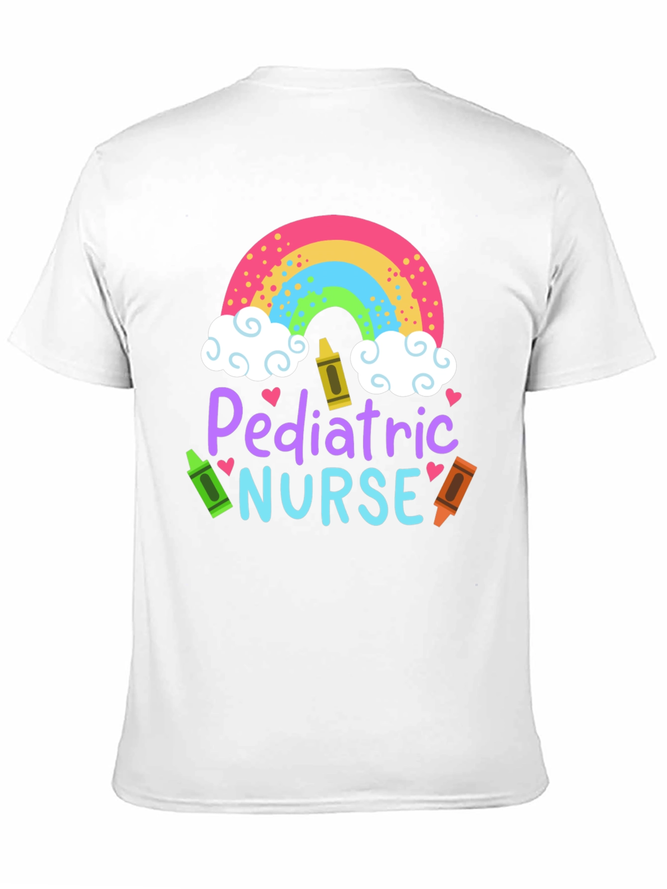 Pediatric Nurse Rainbow Crayon T-Shirt