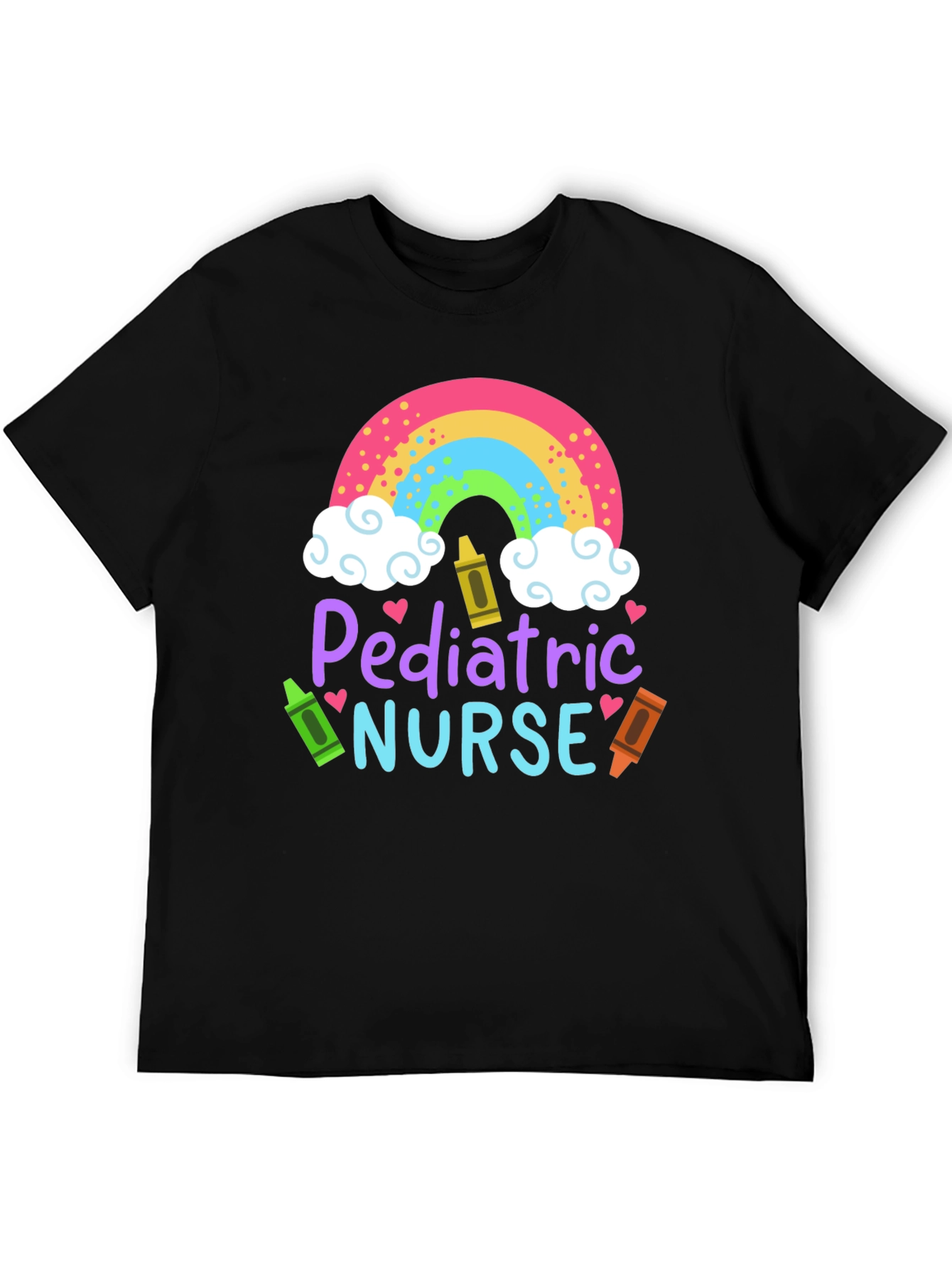 Pediatric Nurse Rainbow Crayon T-Shirt
