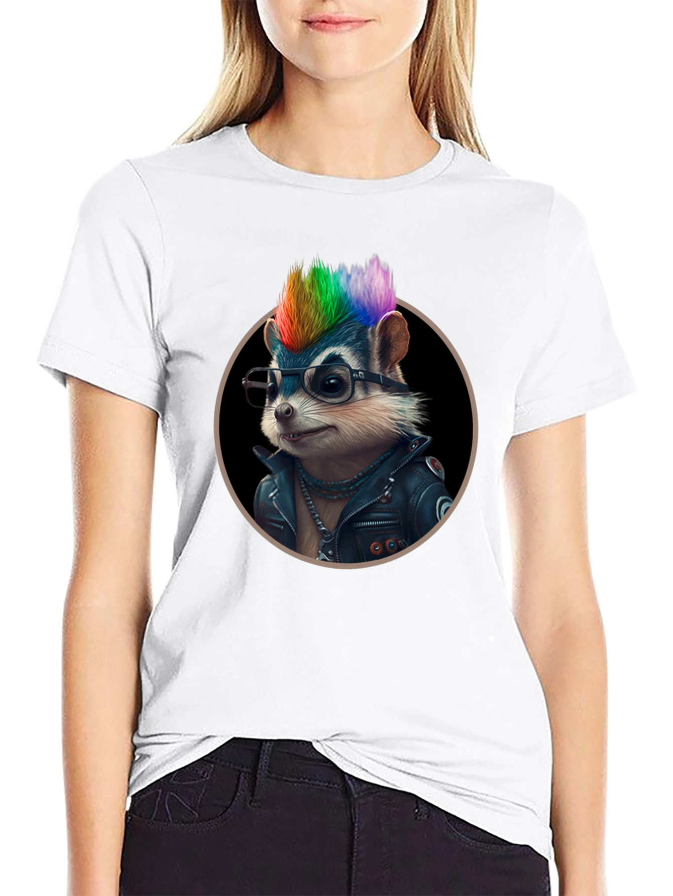 Cool Raccoon Punk Rocker T-Shirt