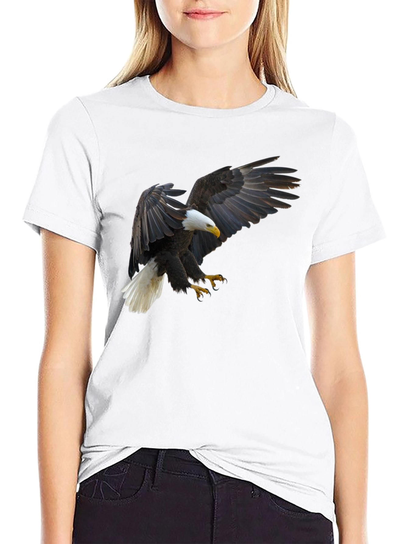 Eagle Graphic Tee - Black Cotton T-Shirt
