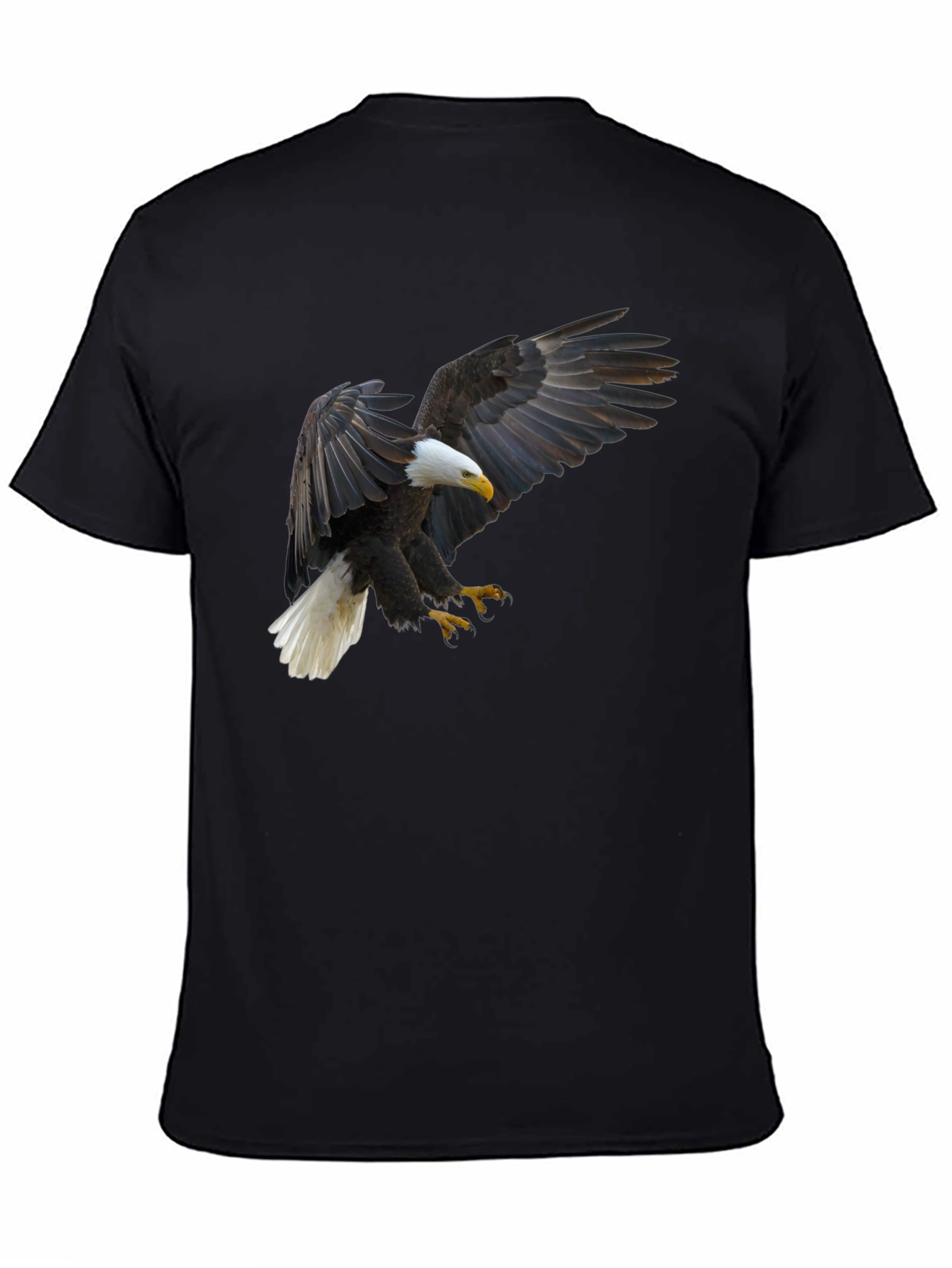 Eagle Graphic Tee - Black Cotton T-Shirt