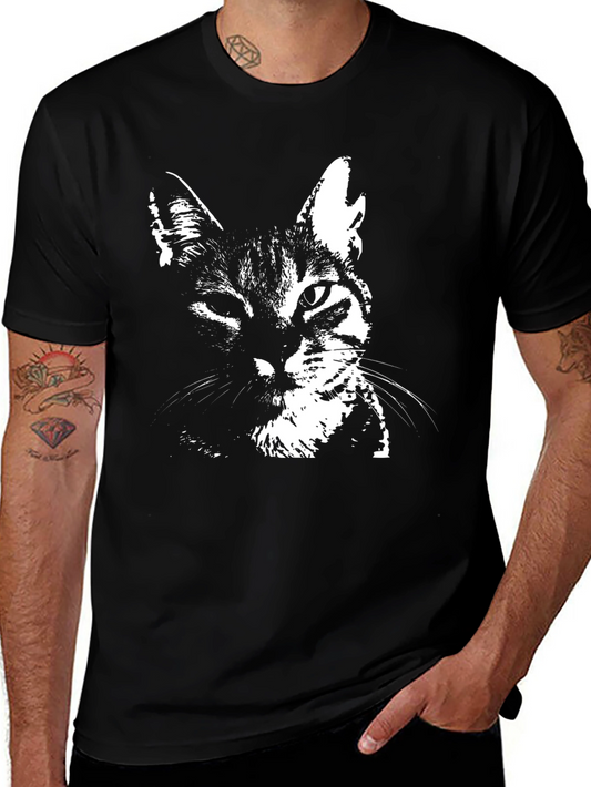 Cool Cat Graphic T-Shirt - Black Cotton Blend